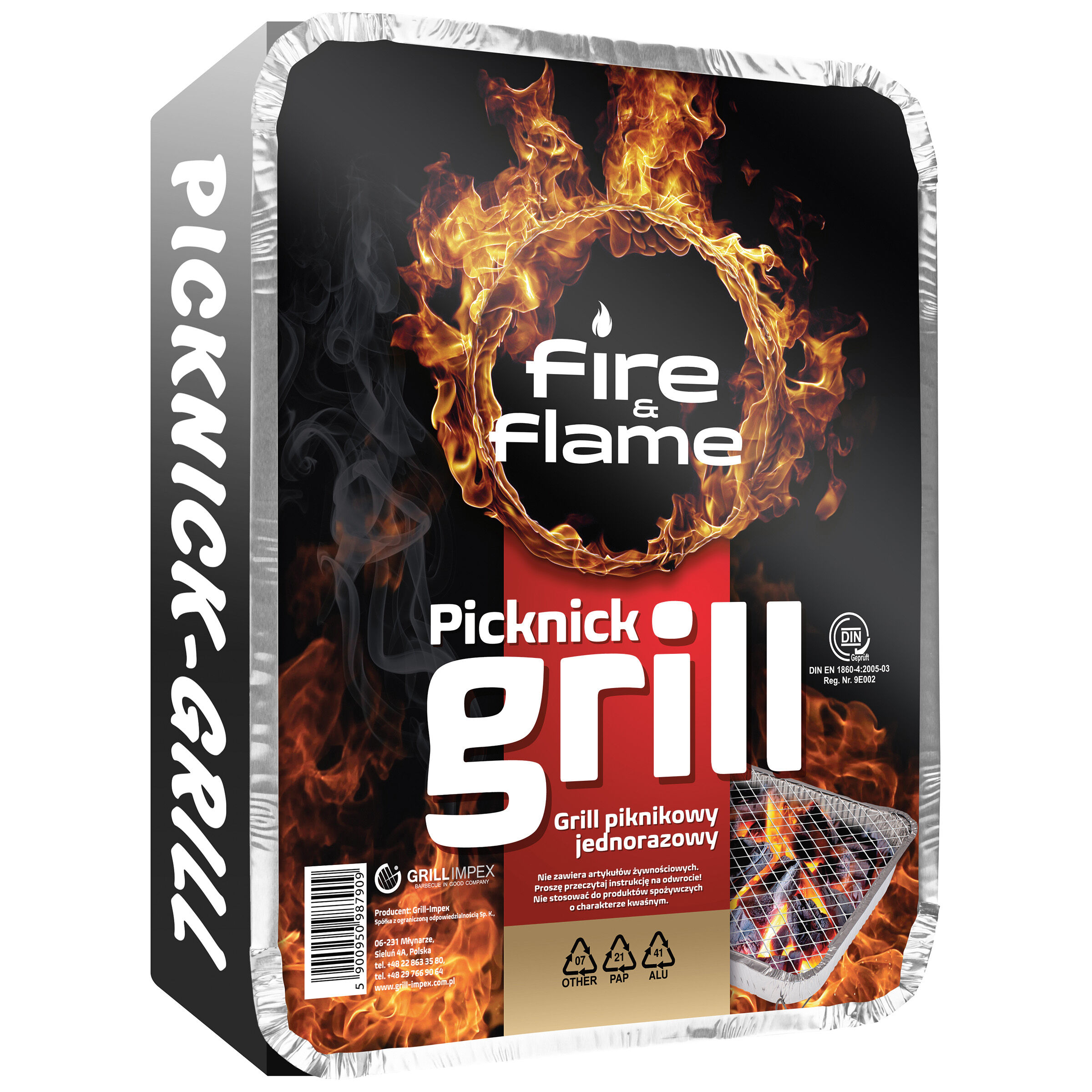 Grill jednorazowy przenośny + węgiel miniaturka
