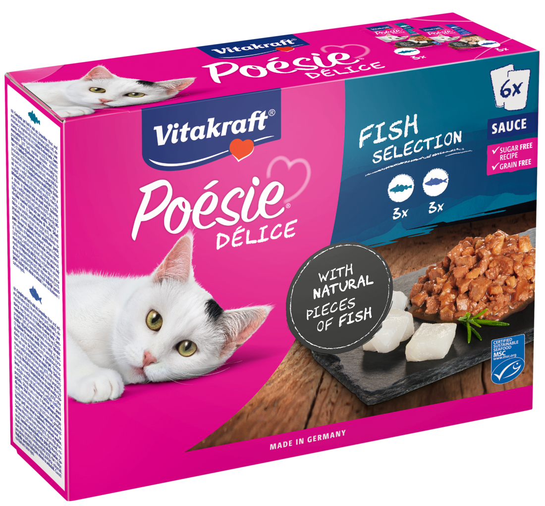 Karma dla kotów Poesie Deli Sauce Multipack z rybą 6x85 g Vitakraft