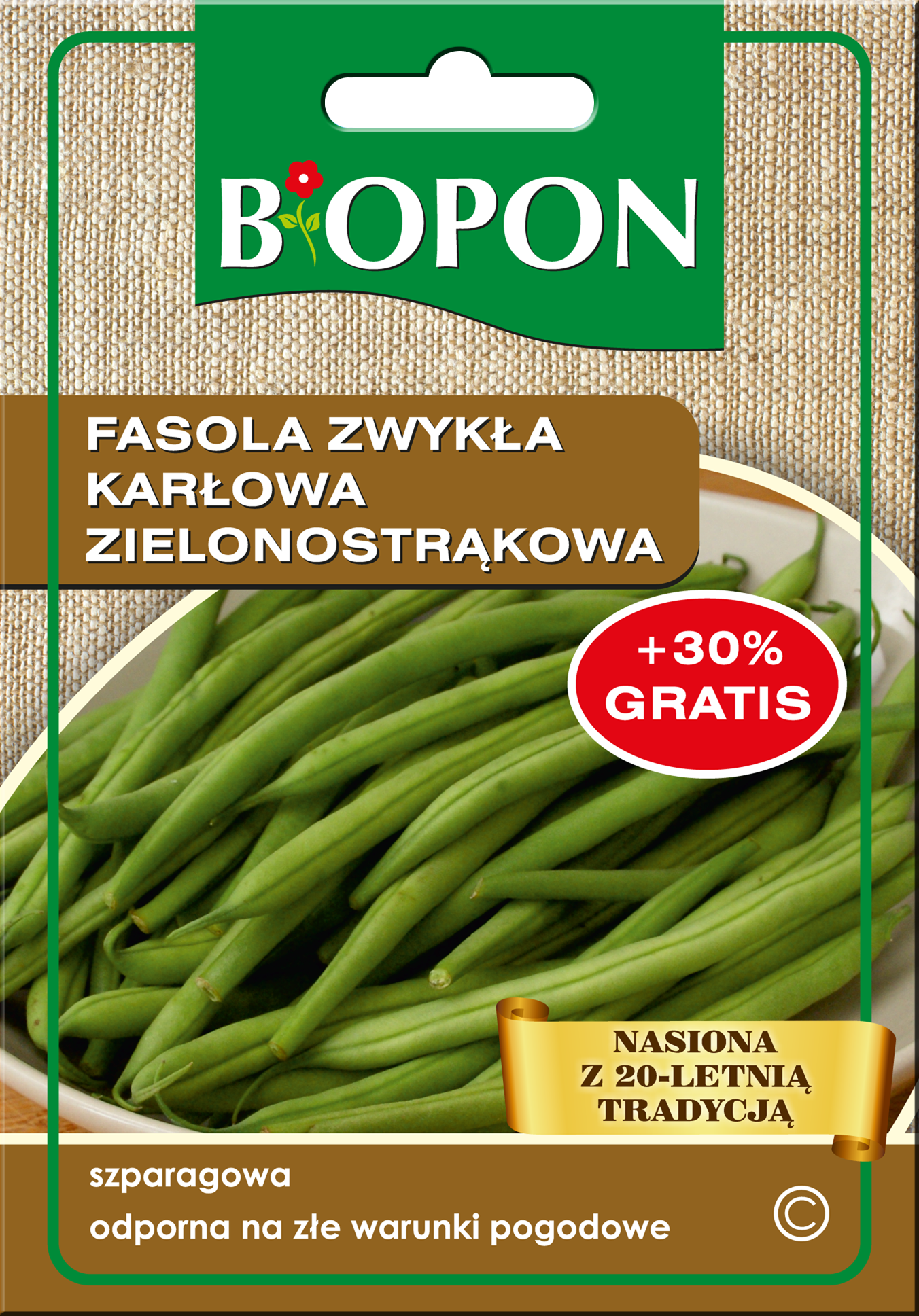 Nasiona fasola zwykła karłowa Jagusia 25 g BIOPON