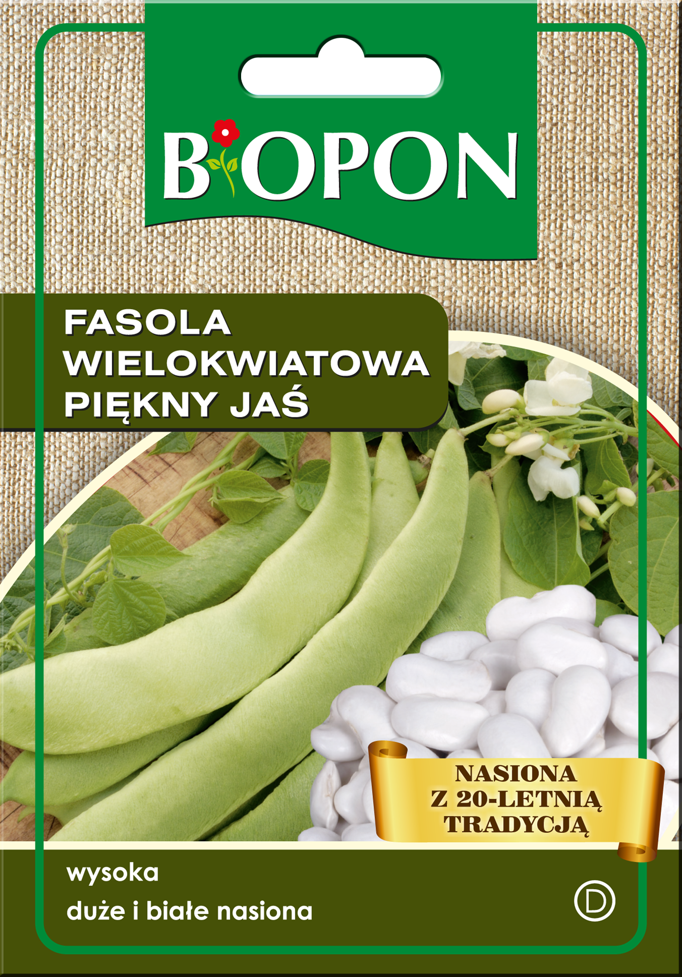 Nasiona fasola wielokwiatowa Piękny Jaś 30 g BIOPON