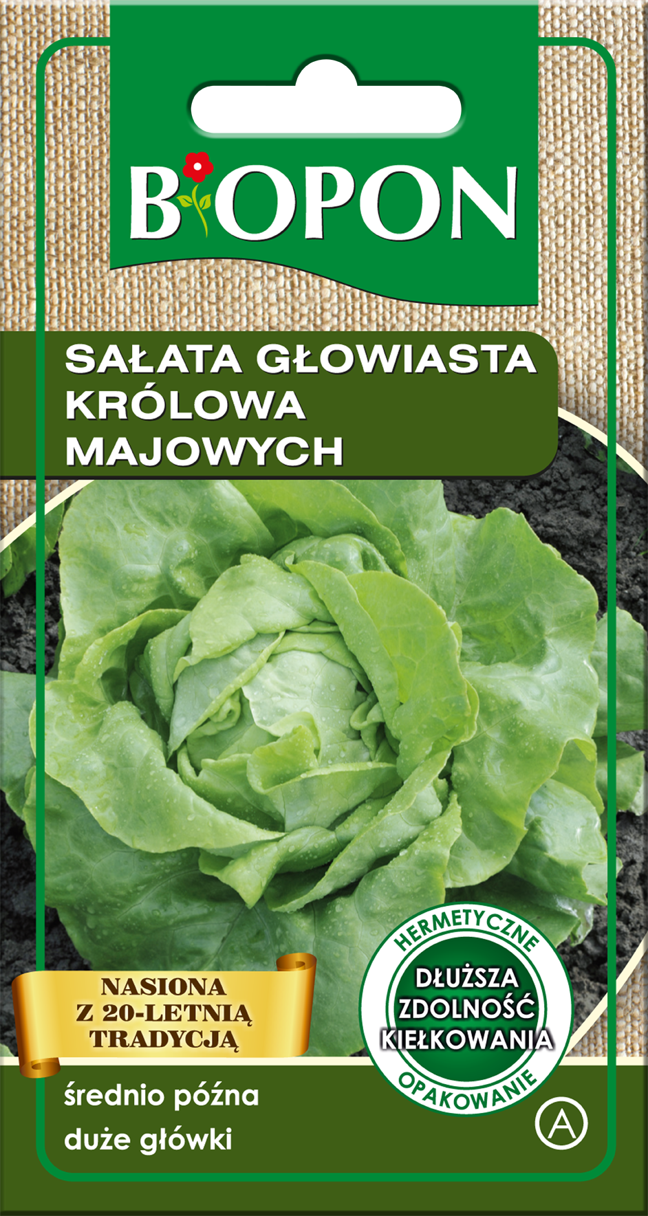 Nasiona sałata głowiasta Królowa Majowych 1 g BIOPON