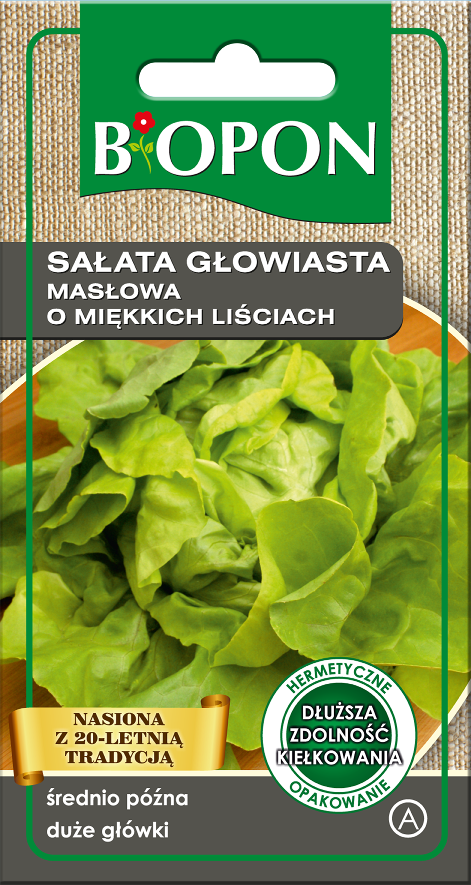 Nasiona sałata głowiasta masłowa o miękkich liściach 1 g BIOPON