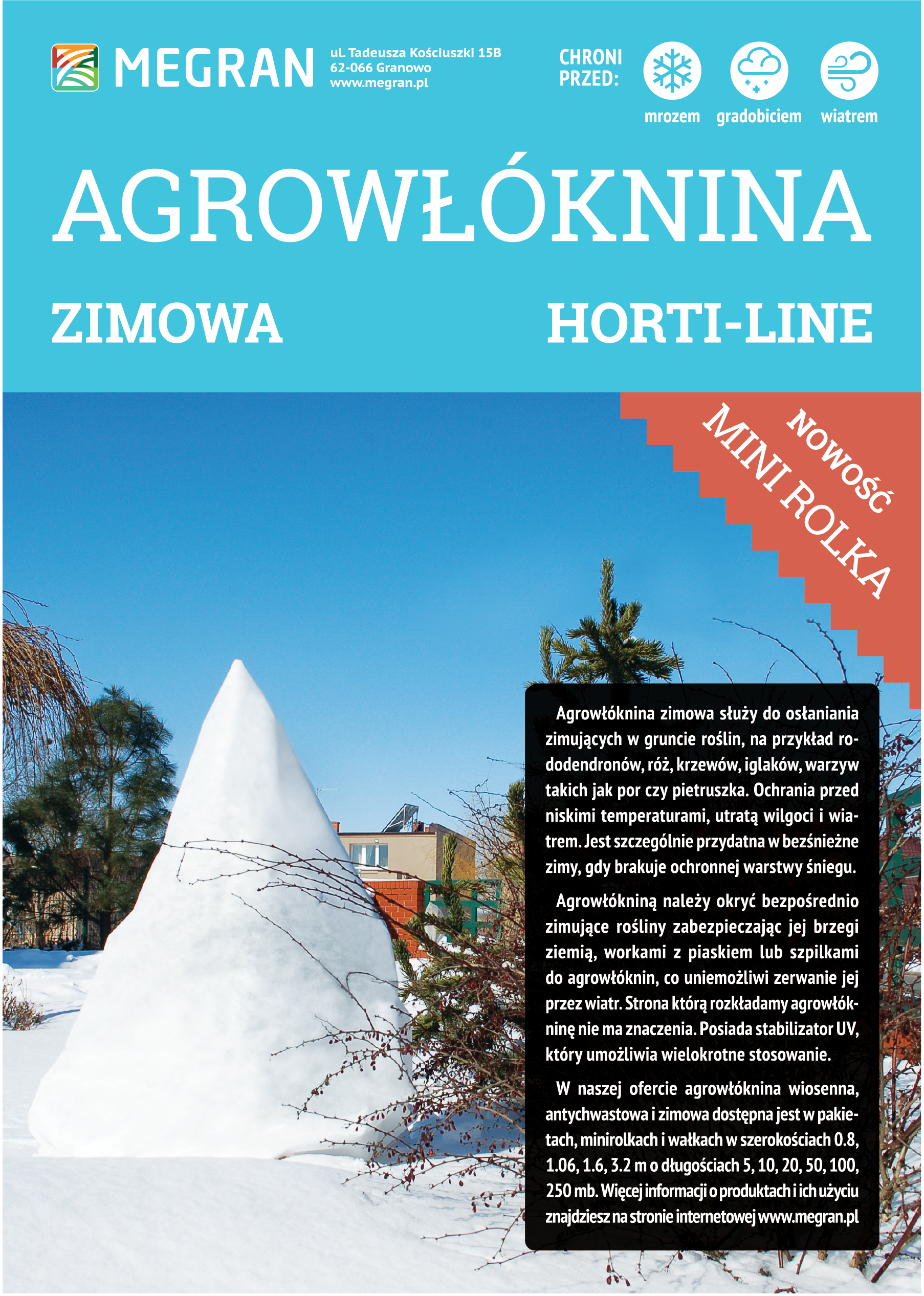 Agrowłóknina biała zimowa - mini rolka 1,6 x 5 m
