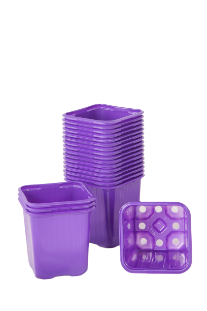 Doniczka do rozsady kwadratowa 8 cm fioletowa 20 szt. VEFI