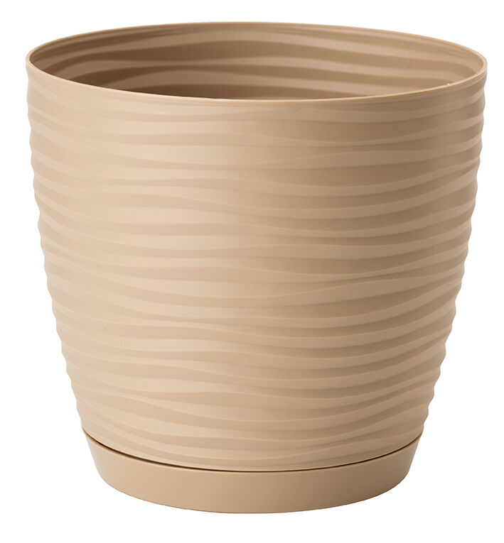 Doniczka SAHARA PETIT 17 z podstawką cafe latte