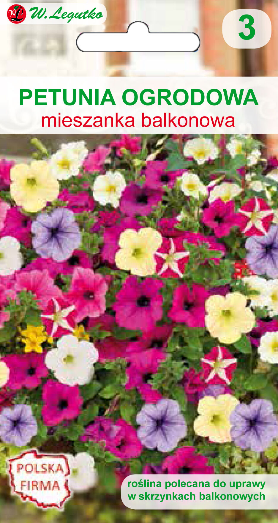 Petunia ogrodowa o pędach zwisających mieszanka W.Legutko