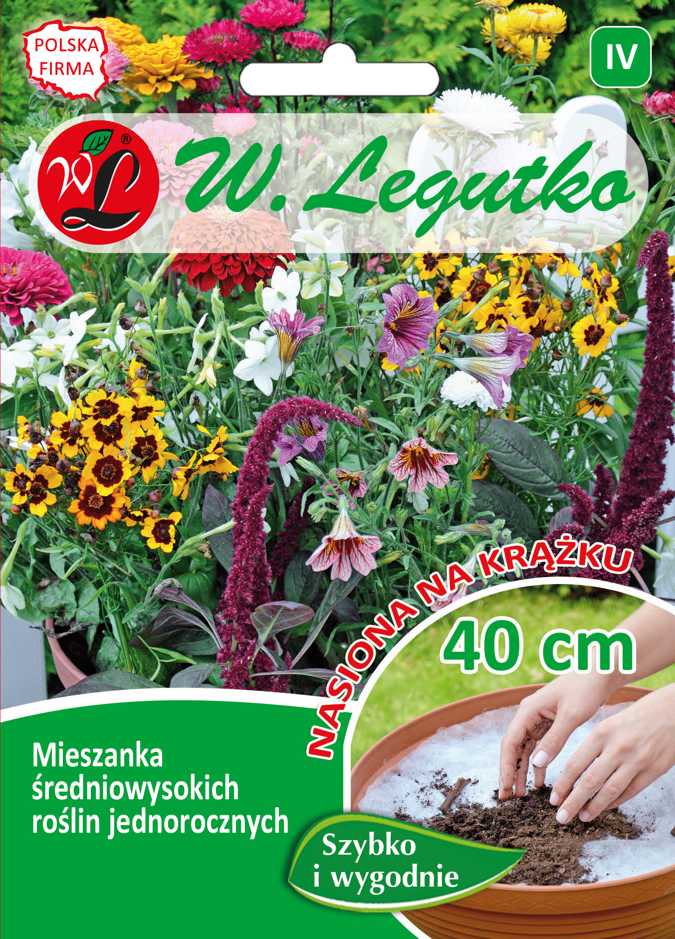 Mieszanka średniowysokich roślin jednorocznych na krążku W.Legutko