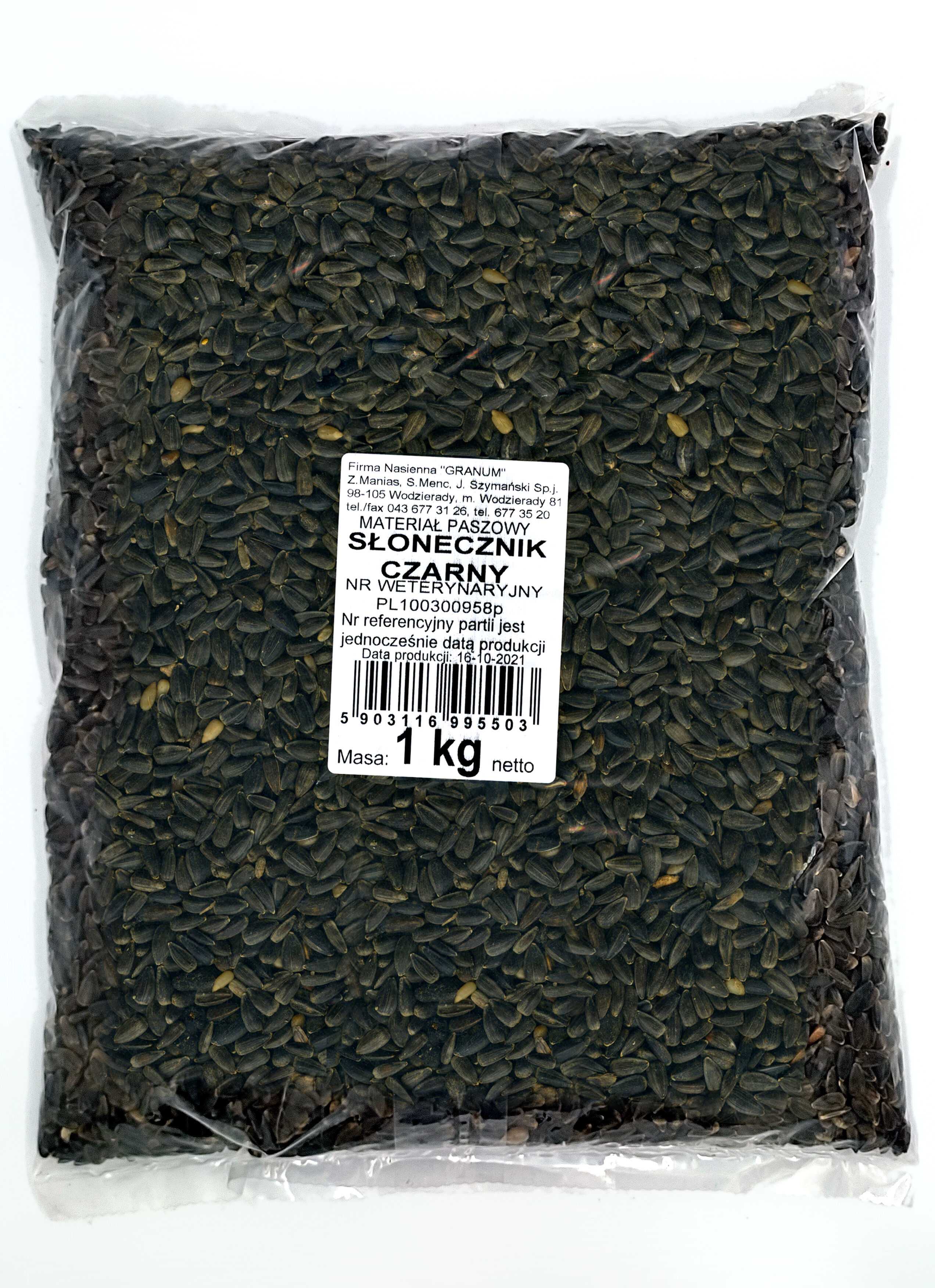 Słonecznik czarny paszowy 1 kg worek foliowy