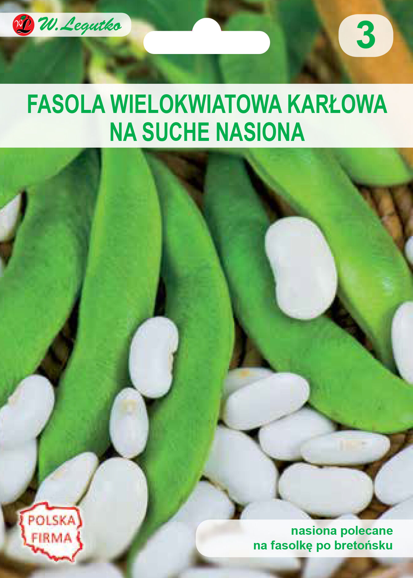 Fasola wielkokwiatowa karłowa na suche nasiona Kontra W.Legutko
