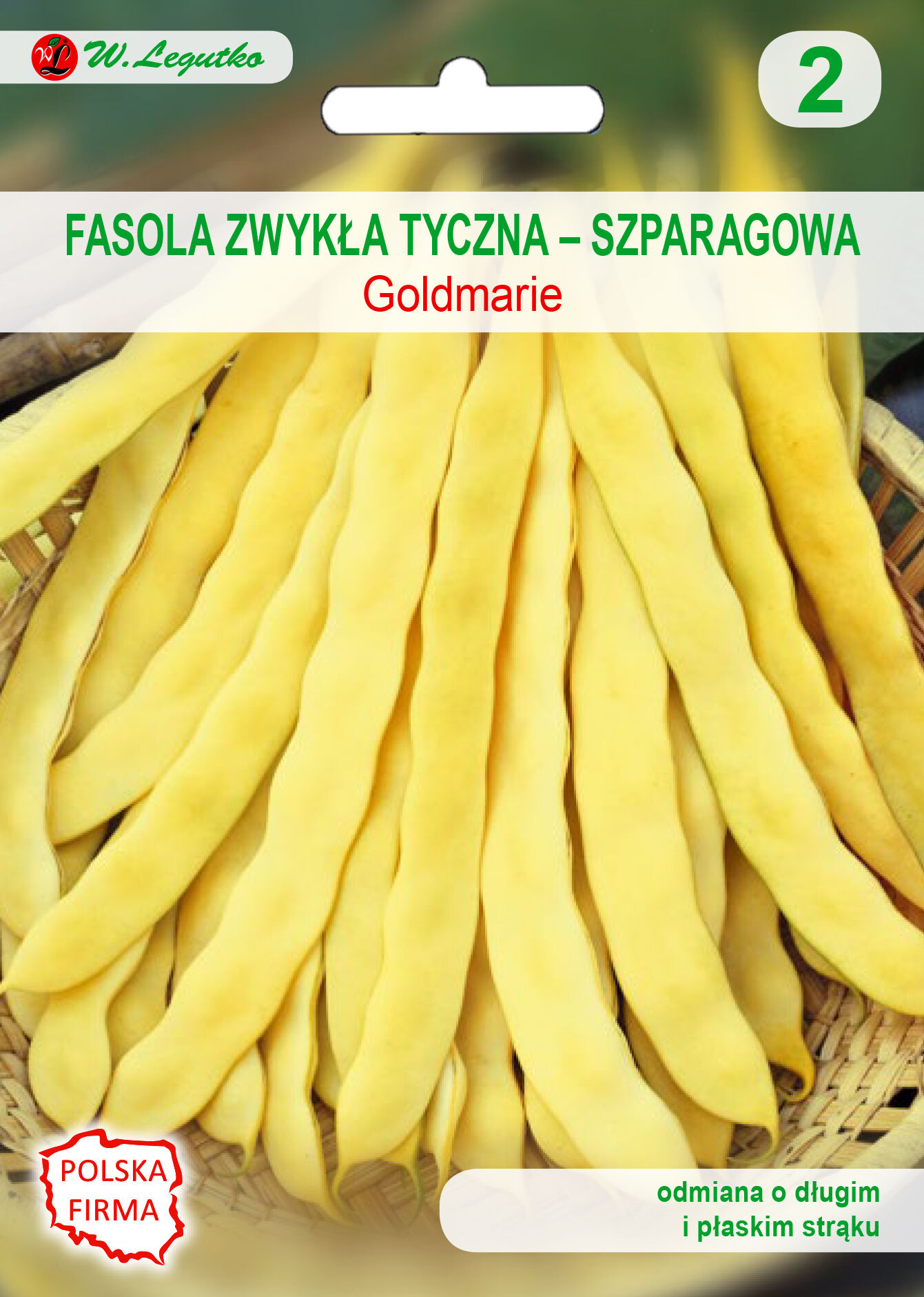 Fasola szparagowa tyczna żółtostrąkowa Goldmarie (typ Mamut) W.Legutko