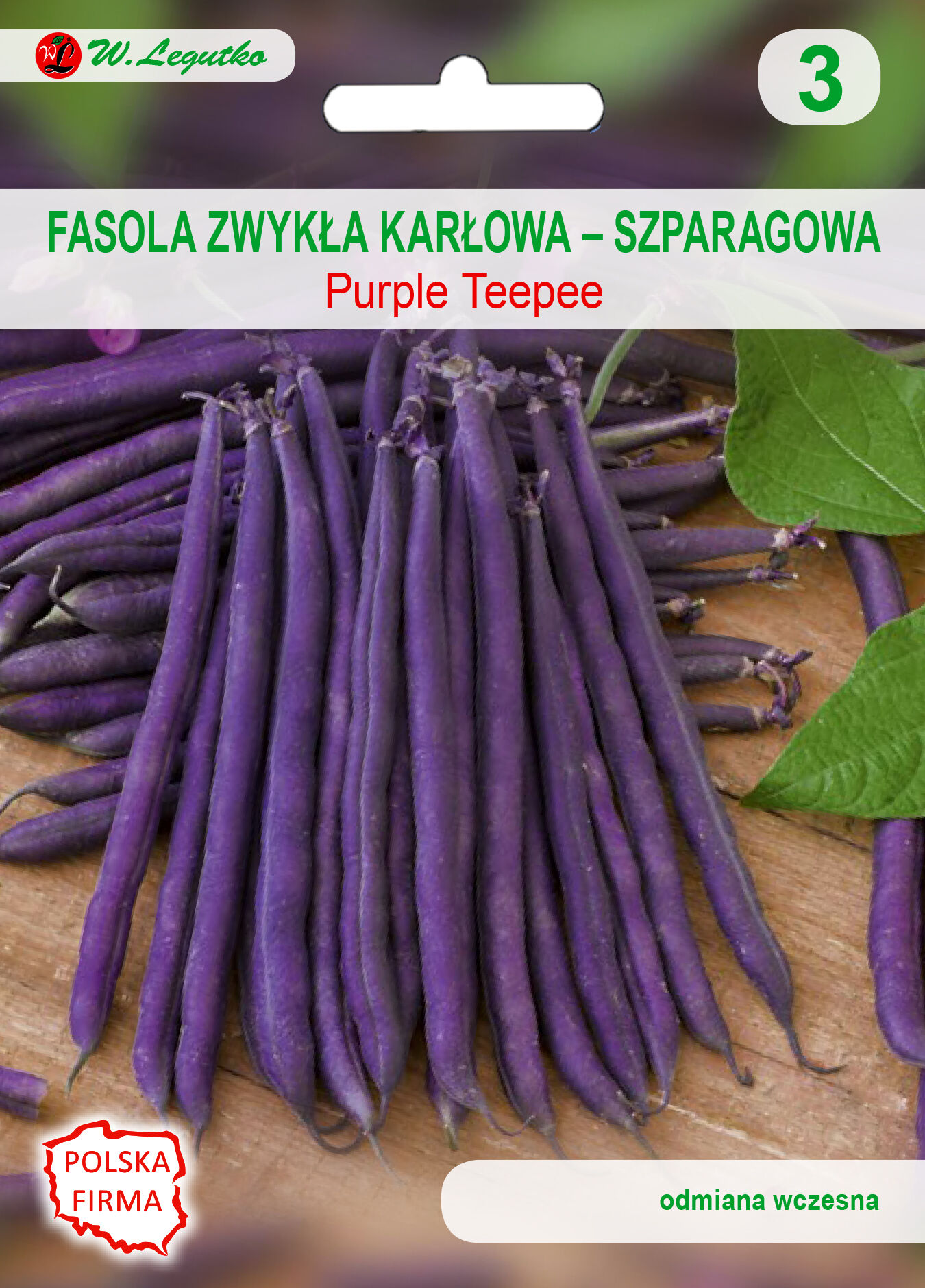 Fasola szparagowa karłowa fioletowostrąkowa Purple Teepee W.Legutko