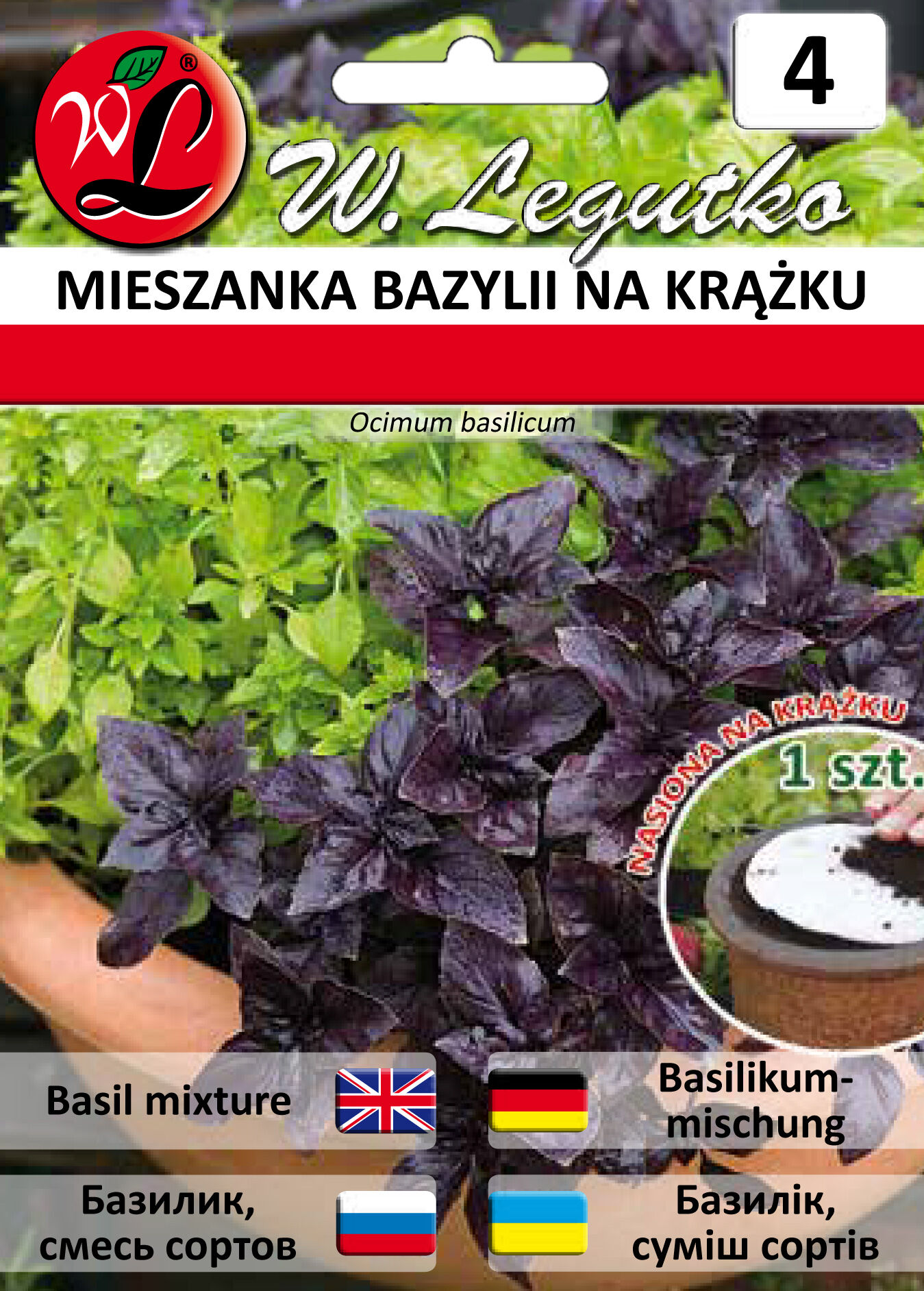 Nasiona na krążku nasiennym - bazylia mieszanka odmian W.Legutko