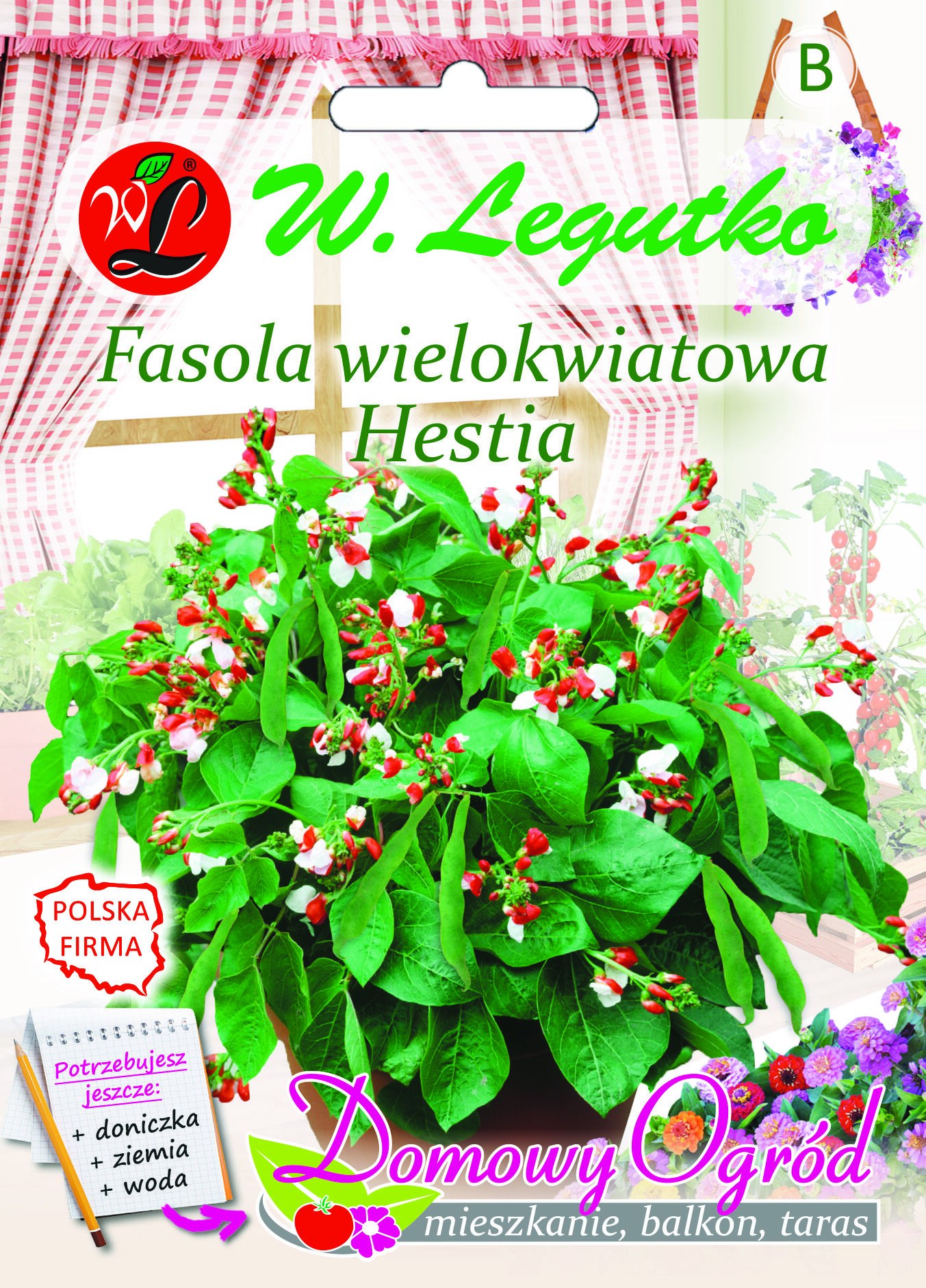 Fasola wielkokwiatowa karłowa, szparagowa Hestia W.Legutko
