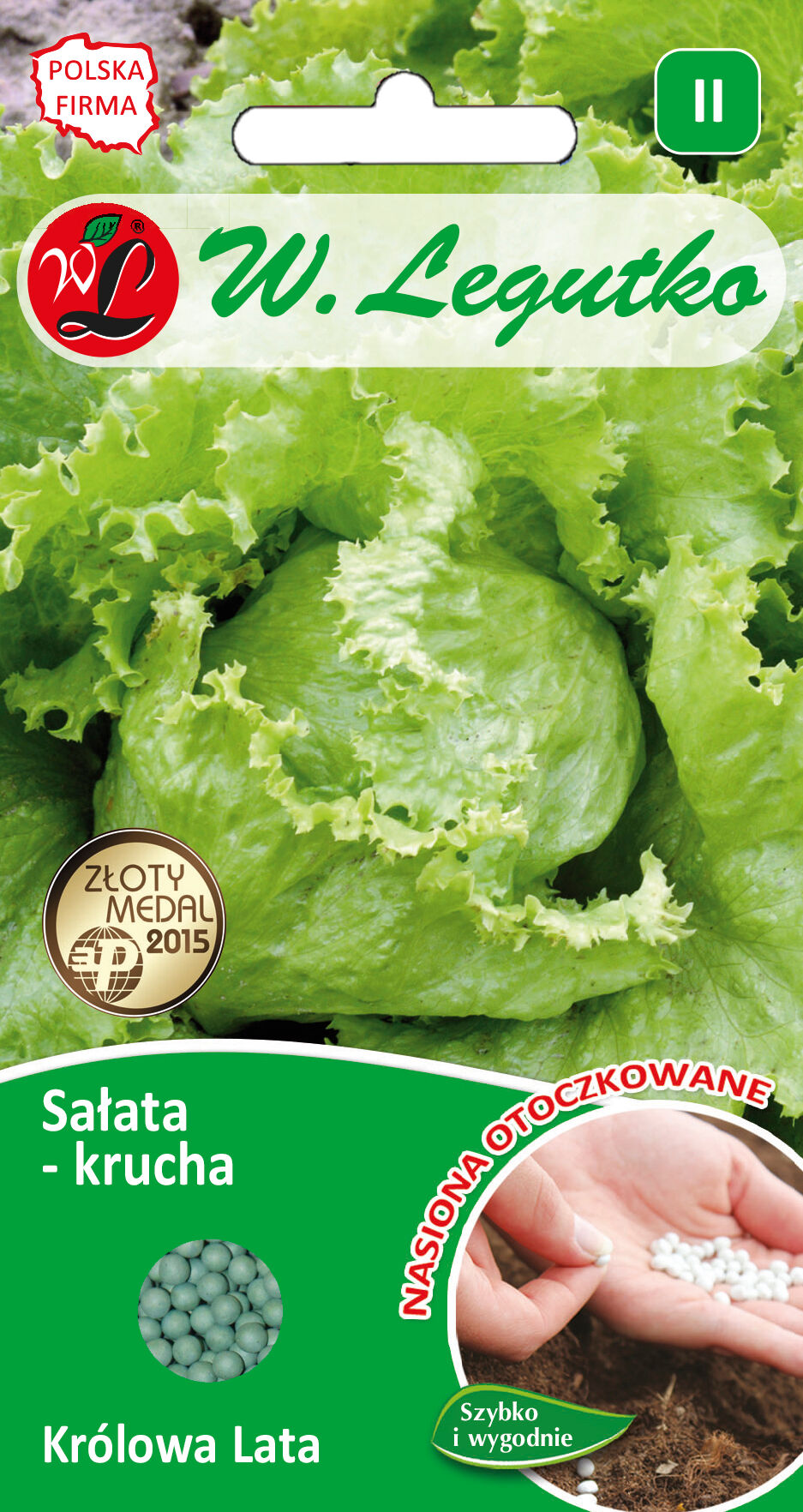 Nasiona otoczkowane sałata głowiasta krucha Królowa Lata W.Legutko