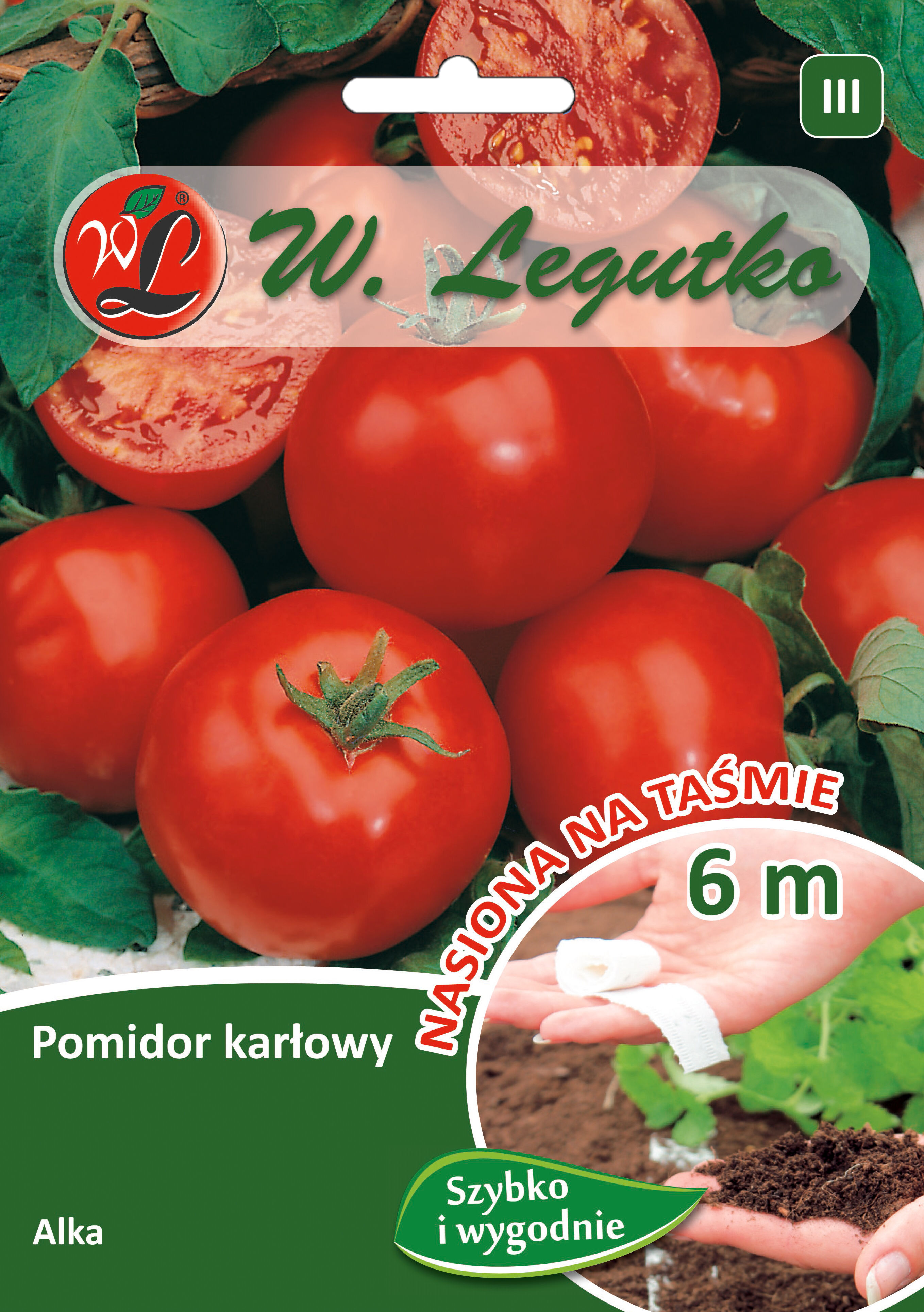 Nasiona na taśmie - pomidor gruntowy karłowy wiotkołodygowy Alka W.Legutko