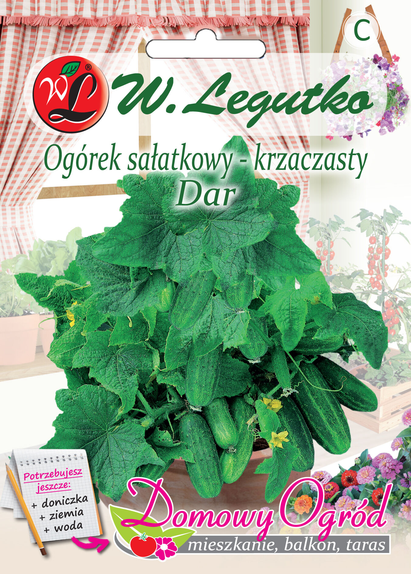 Ogórek gruntowy - sałatkowy, krzaczasty Dar W.Legutko