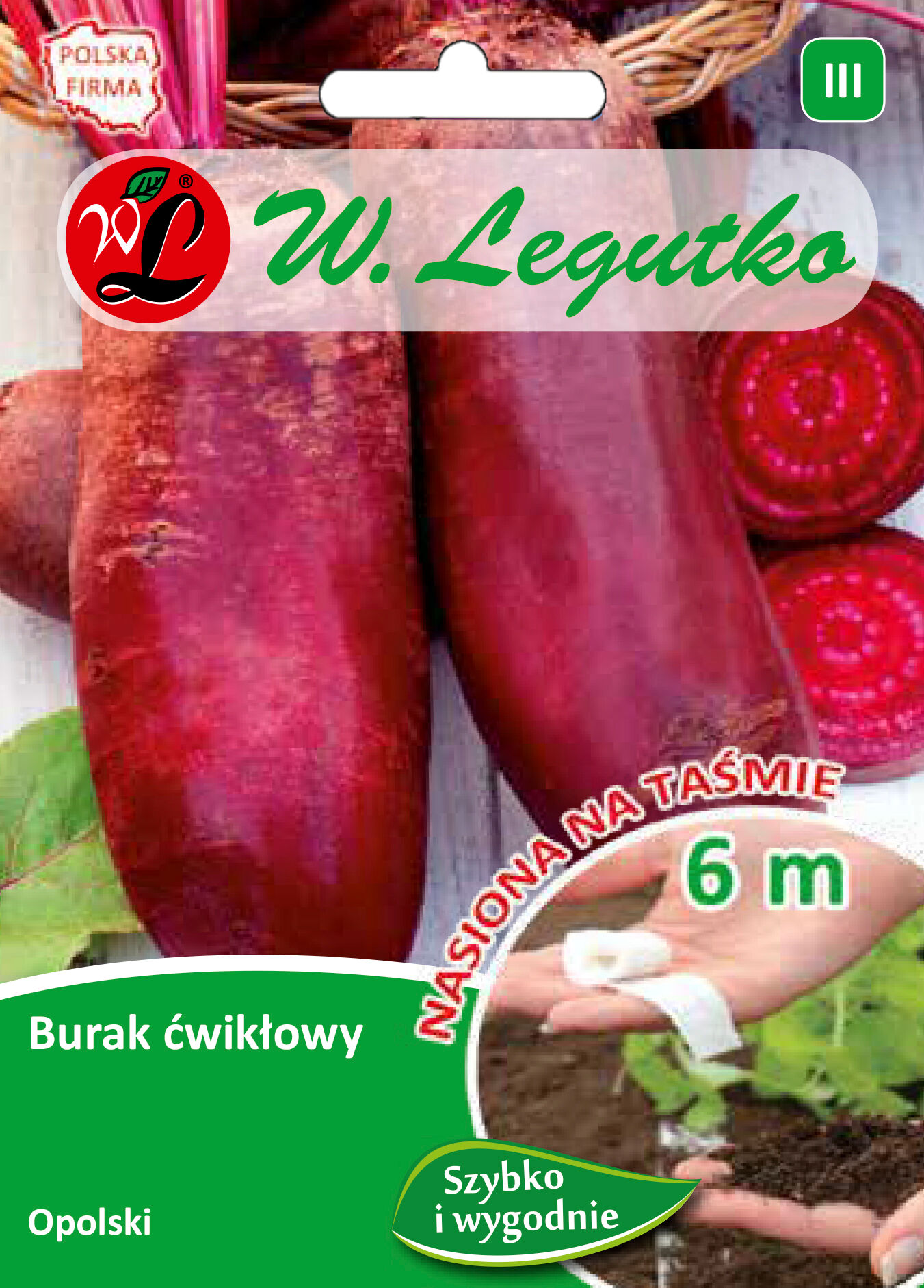 Nasiona na taśmie - burak ćwikłowy Opolski cylindryczny W.Legutko