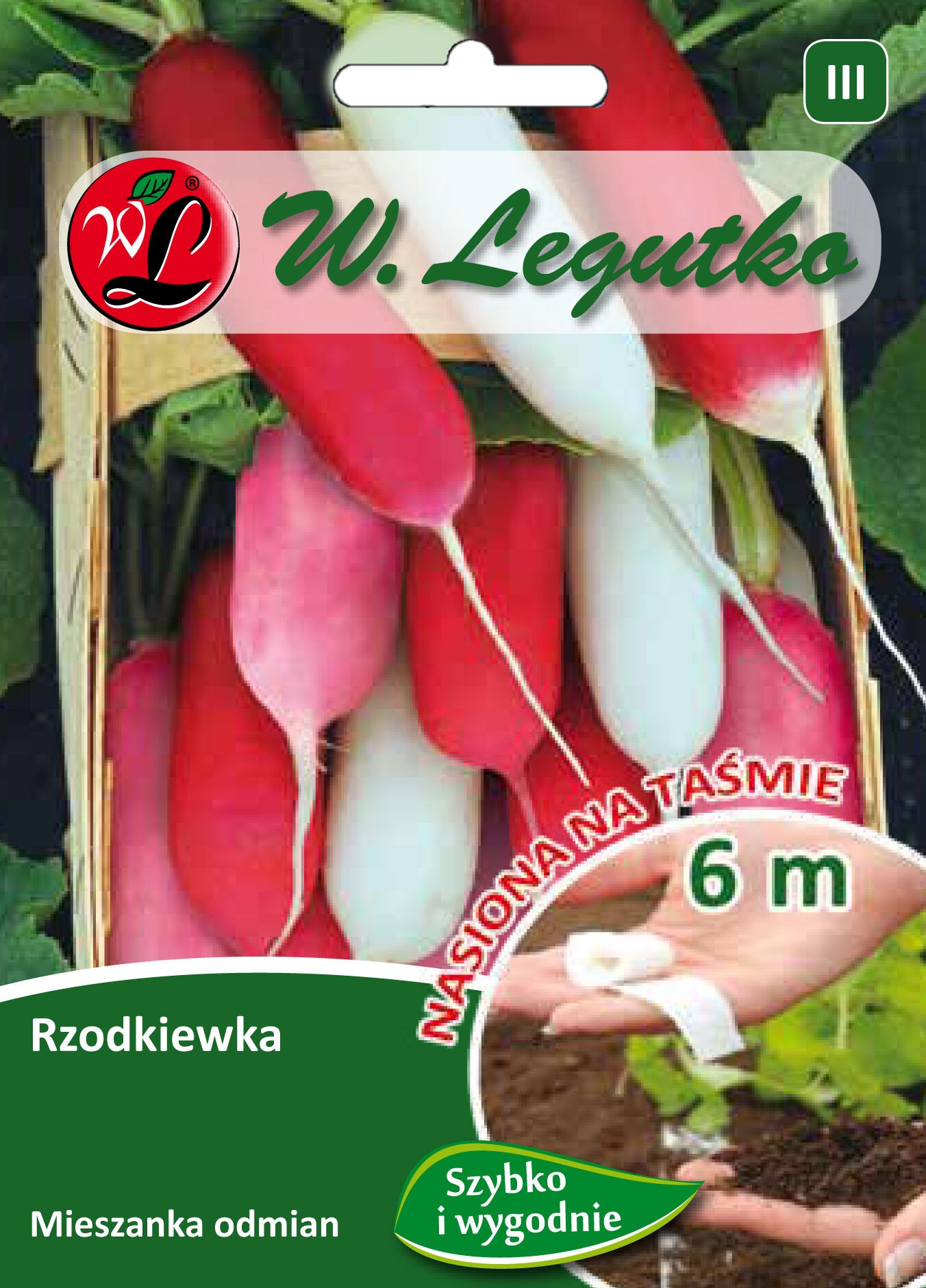 Nasiona na taśmie rzodkiewka mieszanka odmian III-V, VIII W.Legutko