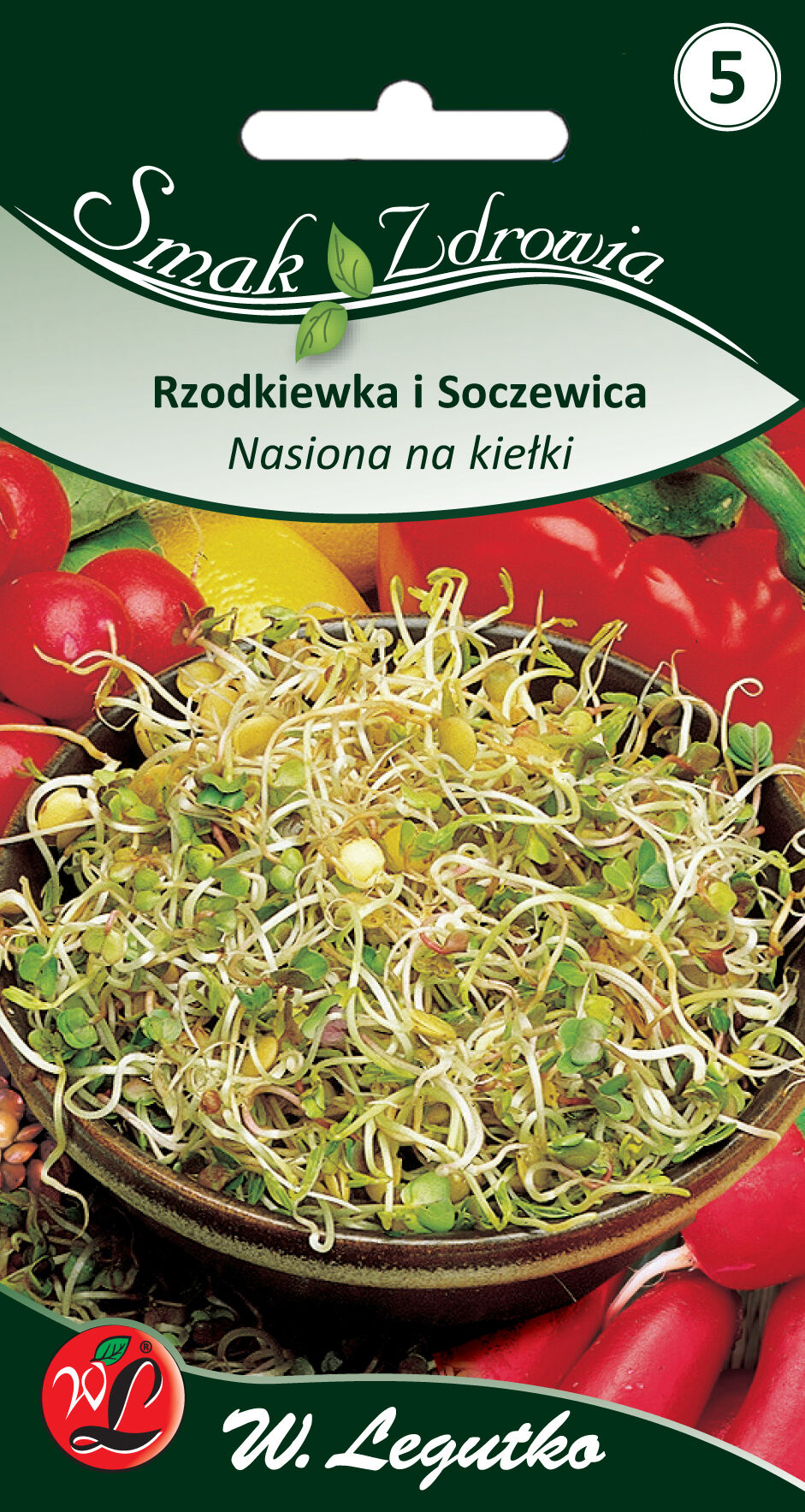 Nasiona na kiełki - rzodkiewka i soczewica W.Legutko