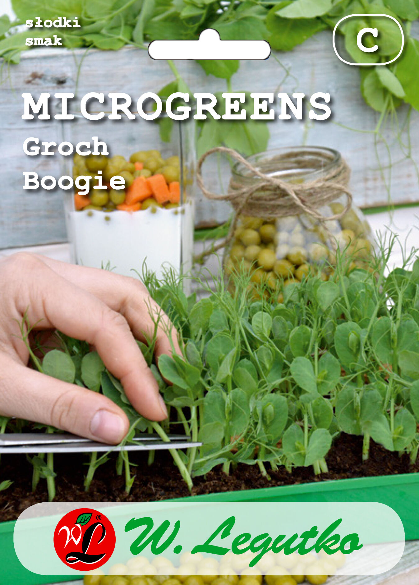 Groch łuskowy Boogie zielony, wąsaty Microgreens W.Legutko