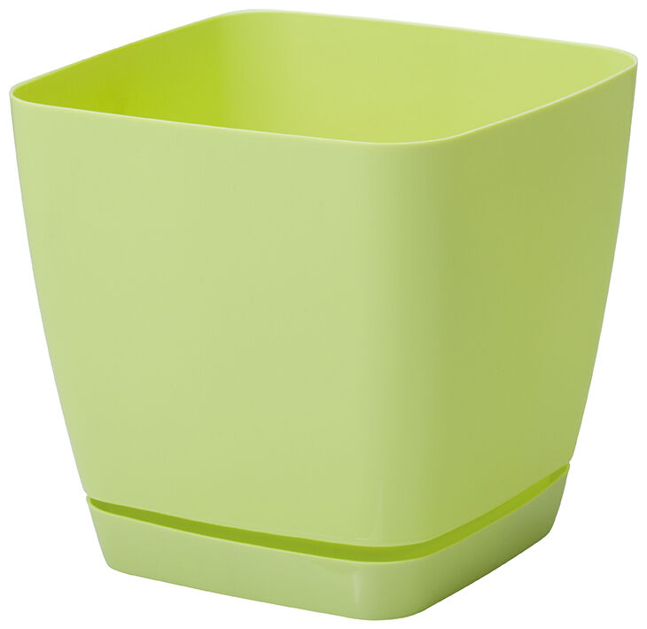 Doniczka TOSCANA 11 cm kwadratowa pastelowa limonka