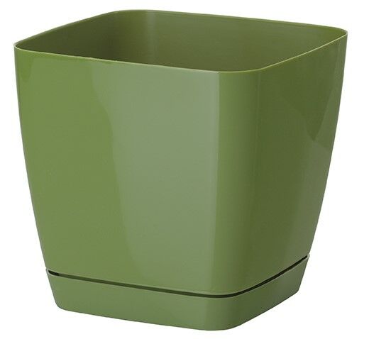 Doniczka TOSCANA 11 cm kwadratowa zielony oliwkowy