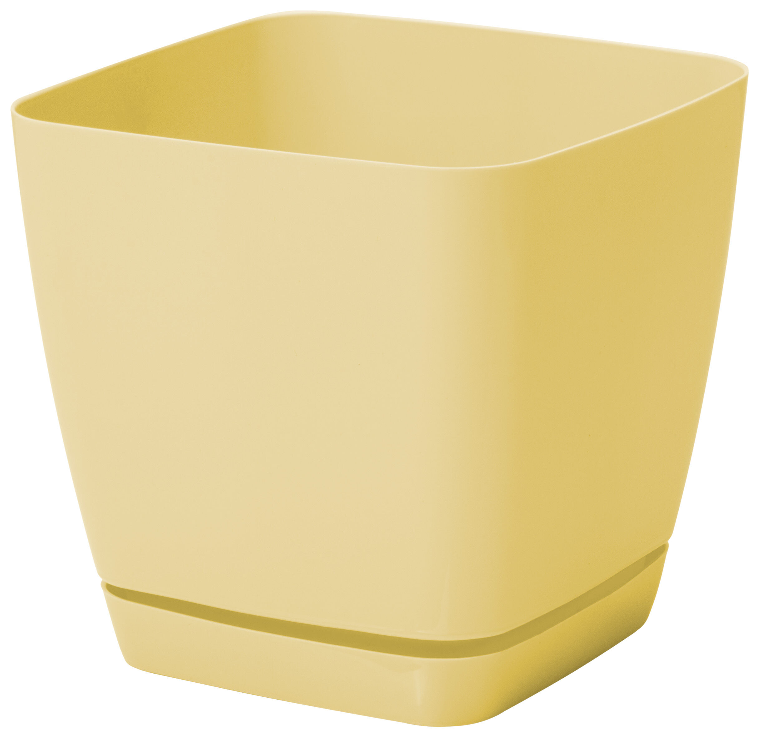 Doniczka TOSCANA 11 cm kwadratowa żółty pastelowy
