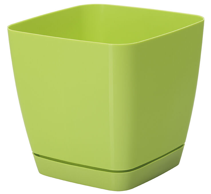 Doniczka TOSCANA 13 cm kwadratowa zielony jasny