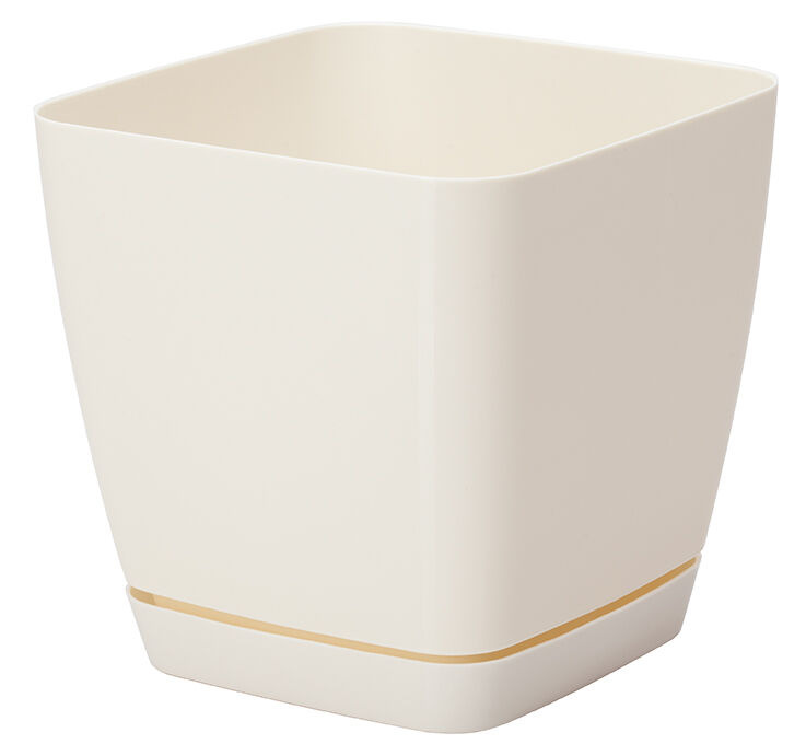 Doniczka TOSCANA 15 cm kwadratowa kremowy