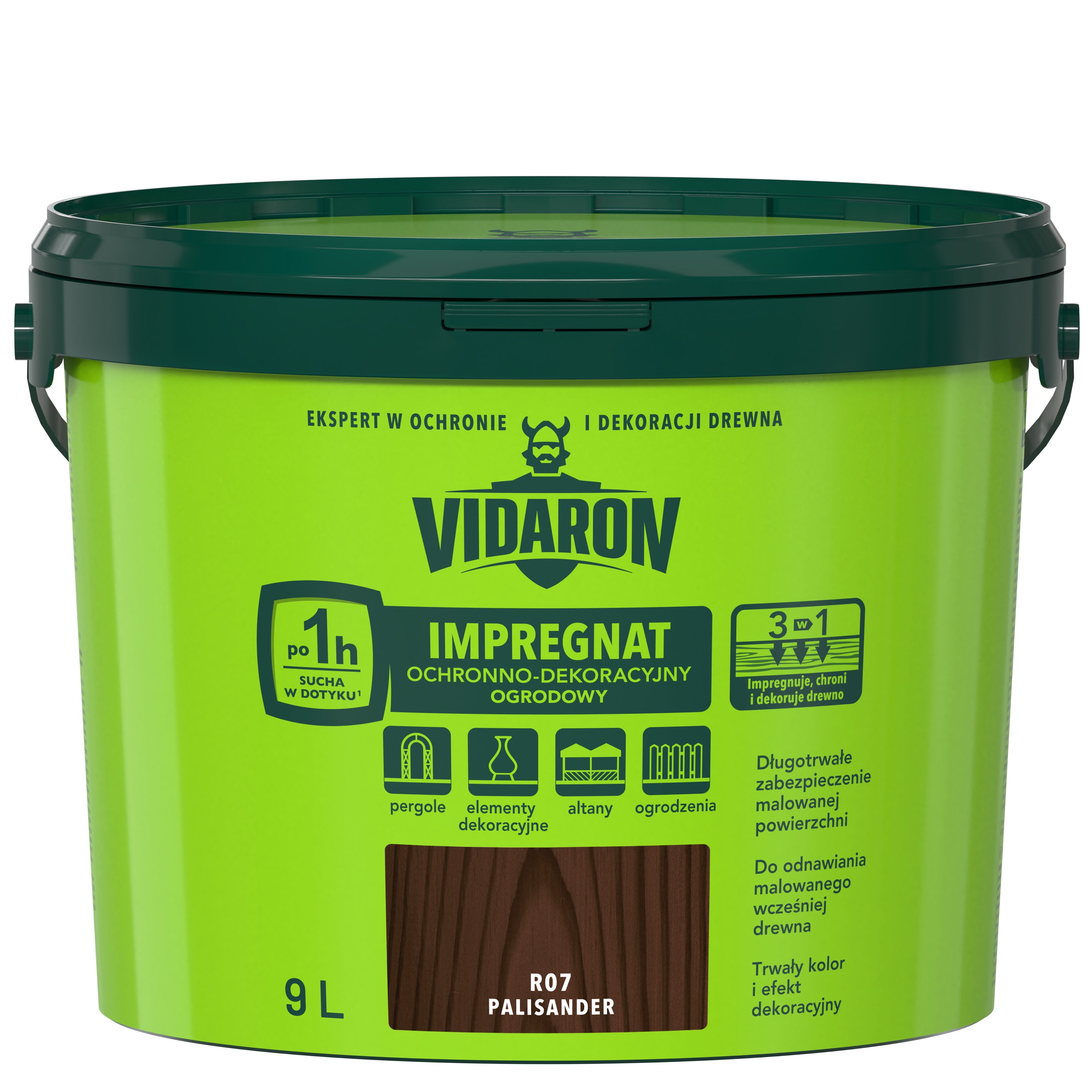 Impregnat Ochronno-Dekoracyjny Ogrodowy R07 Palisander 9l VIDARON