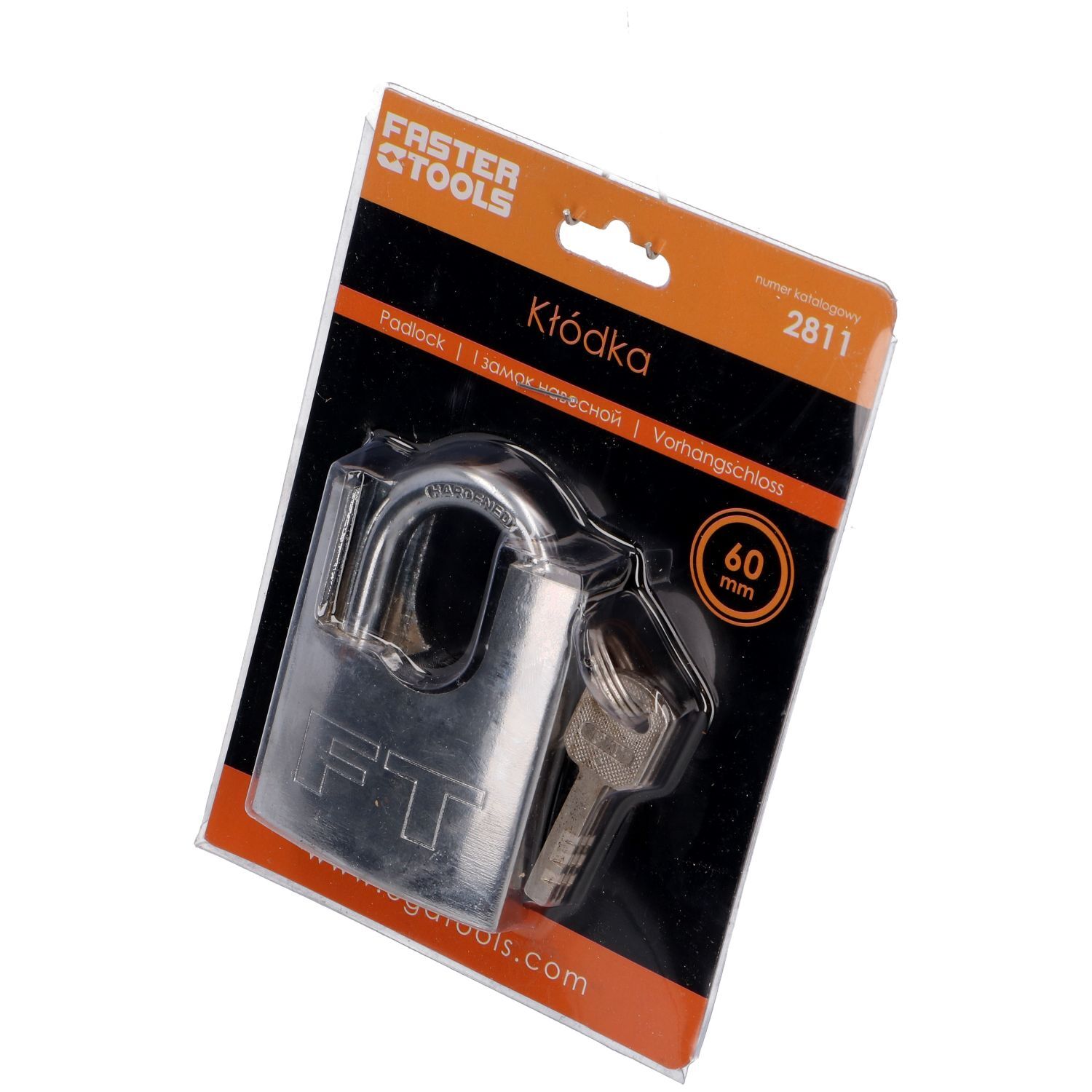 Kłódka wzmocniona 60 mm FASTER TOOLS