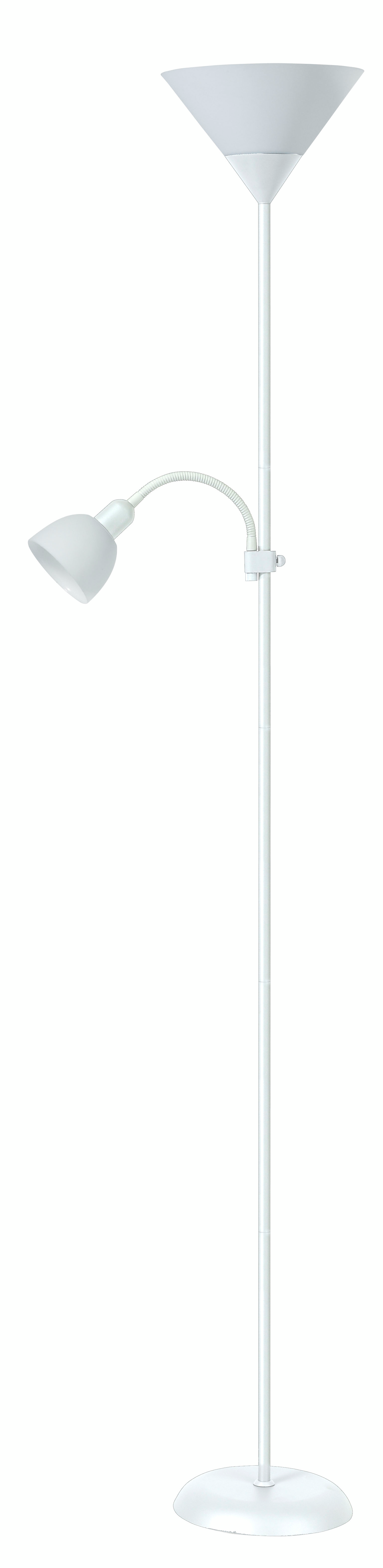 Lampa podłogowa Action E27/1x100 W E14/1x25 W biała