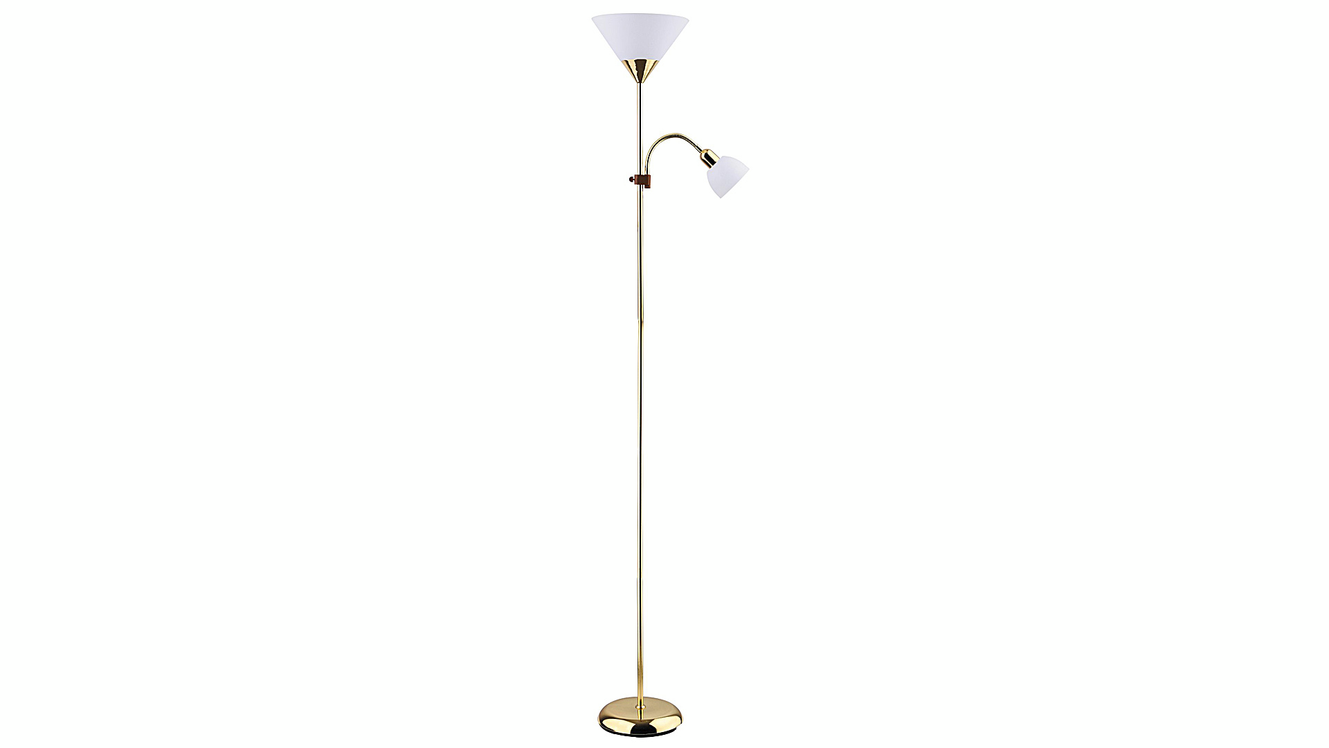 Lampa podłogowa Action E27/100 W E14/25 W złoty