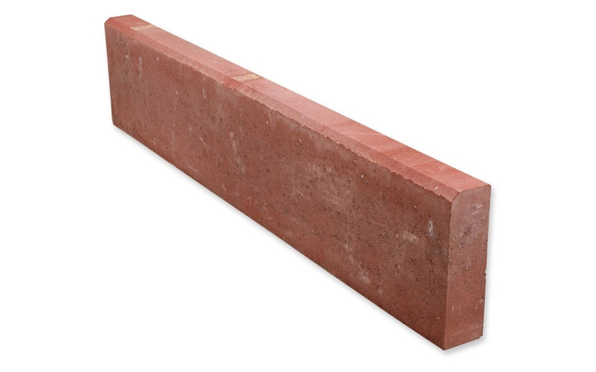 Obrzeże trawnikowe 6 x 20 x 100 cm czerwone POLBRUK