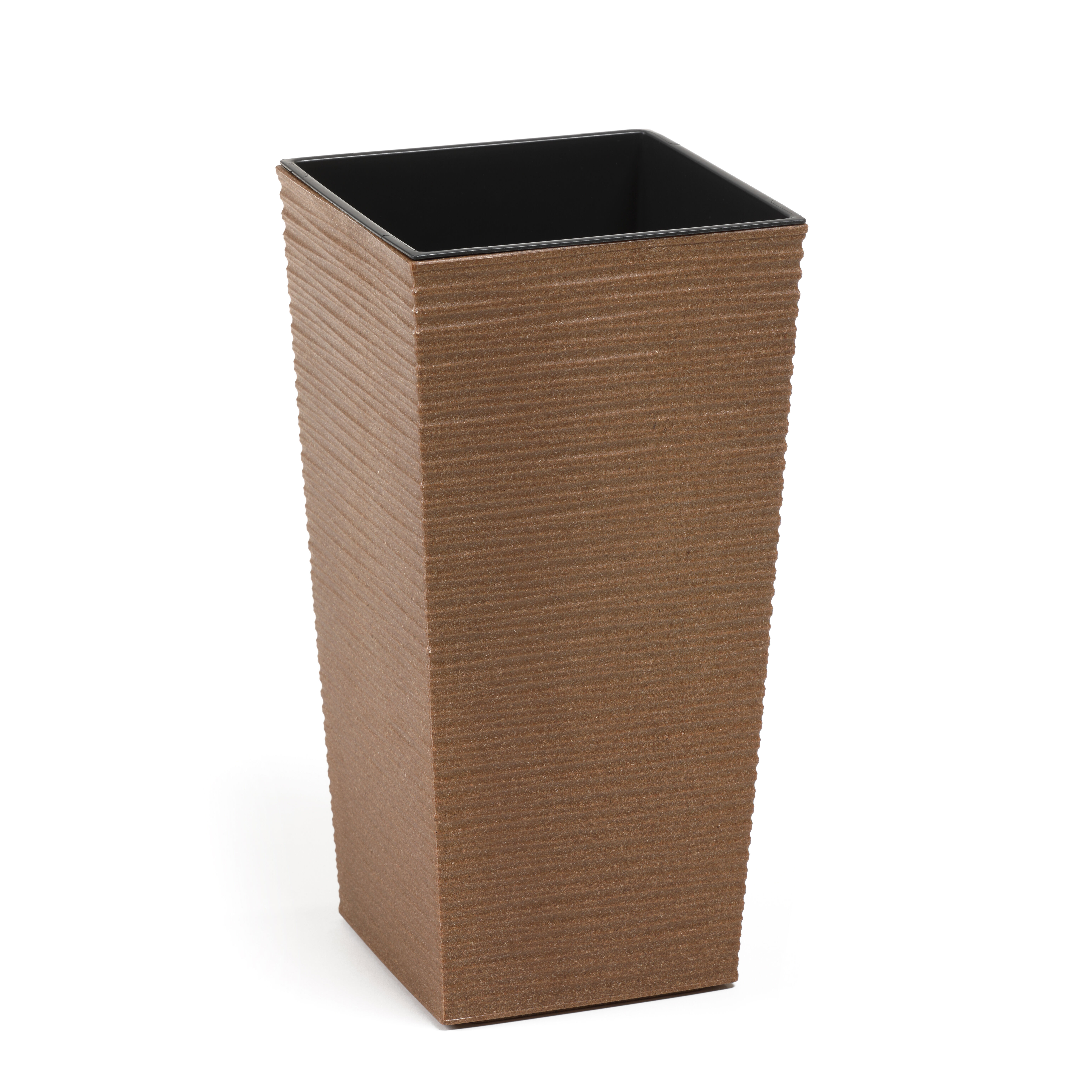 Doniczka FINEZJA ECO 19 x 19 dłuto naturalne drewno Lamela