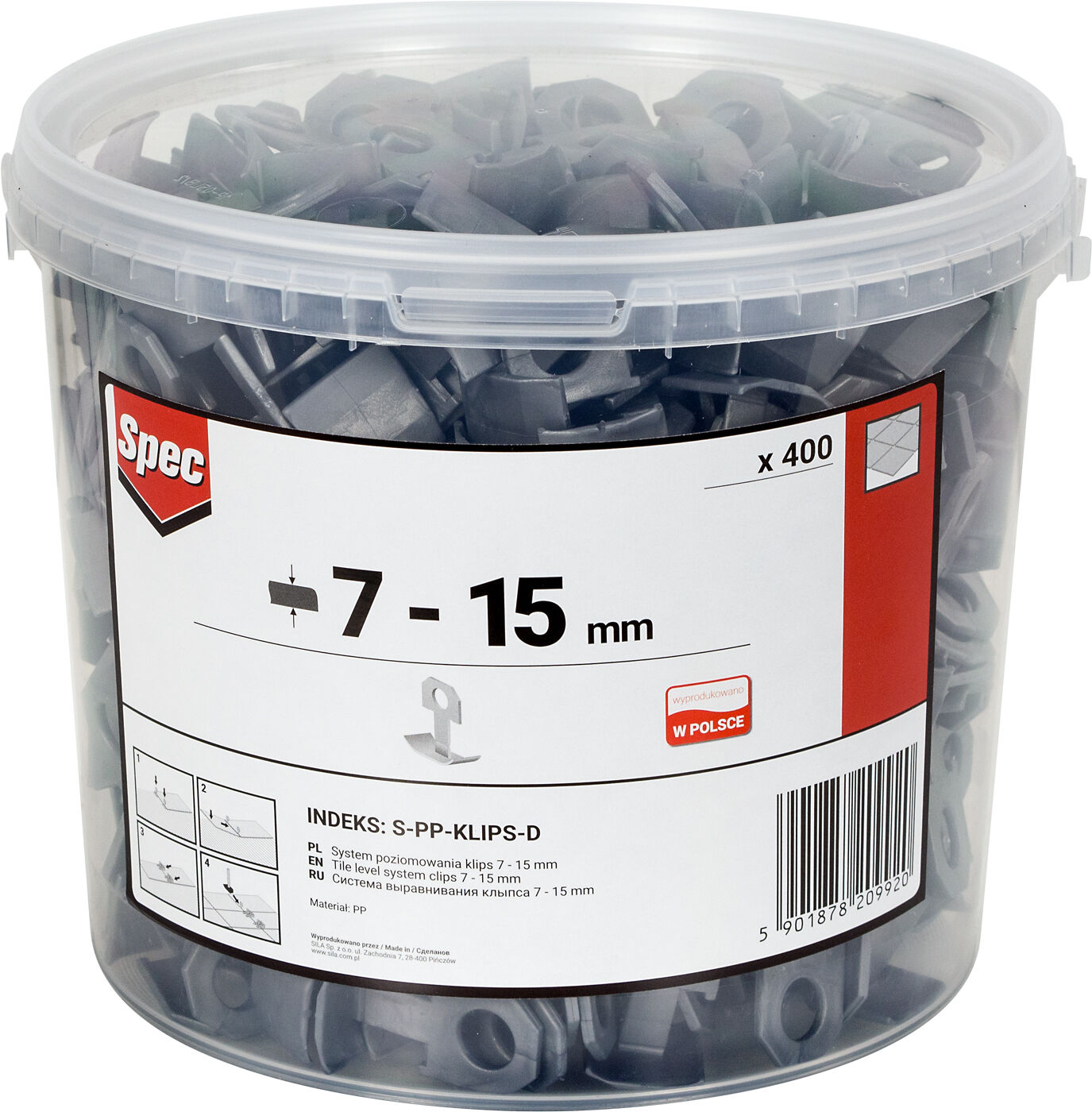 Poland product data sample: Klipsy do glazury 400 szt. Spec