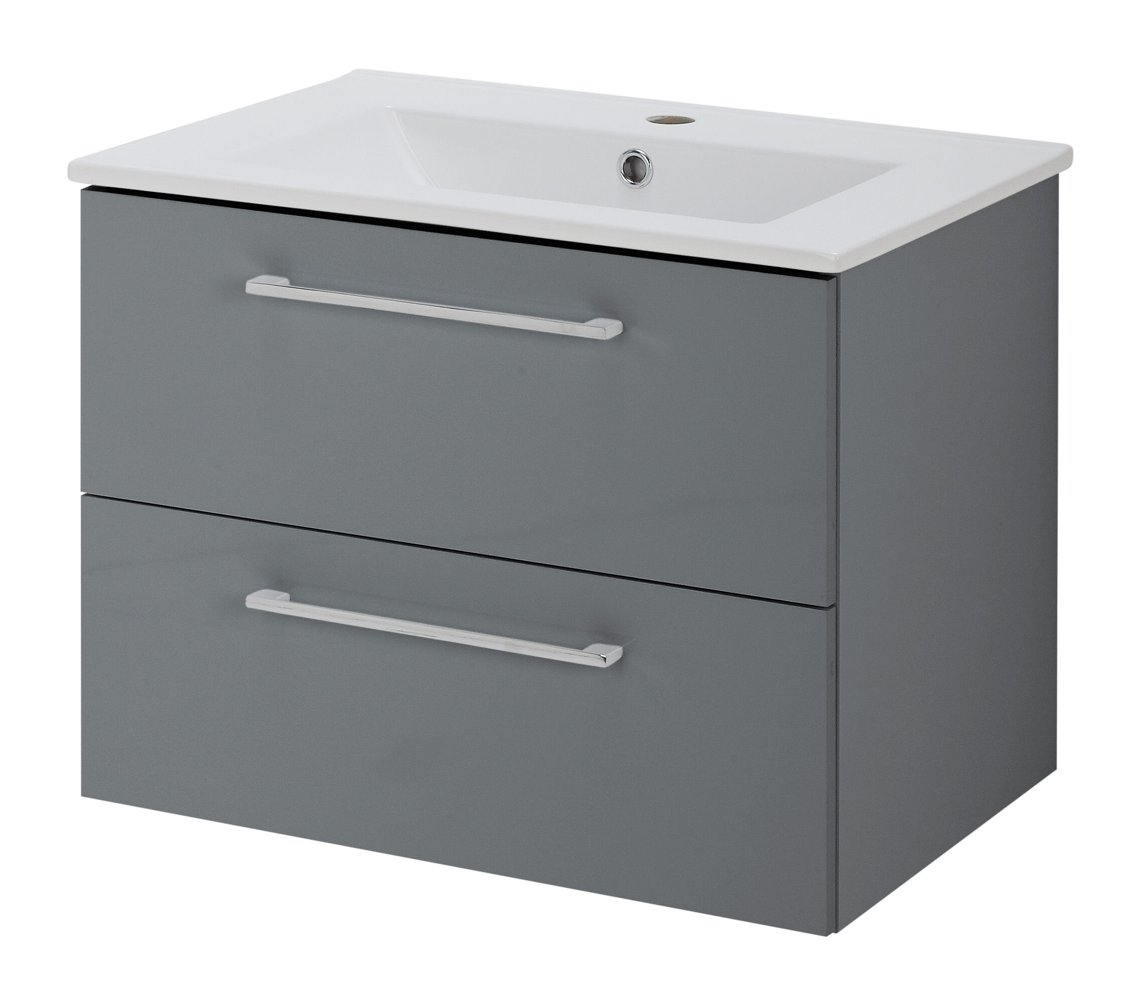 Szafka wisząca Soria Grey z umywalką 60 cm antracytowa