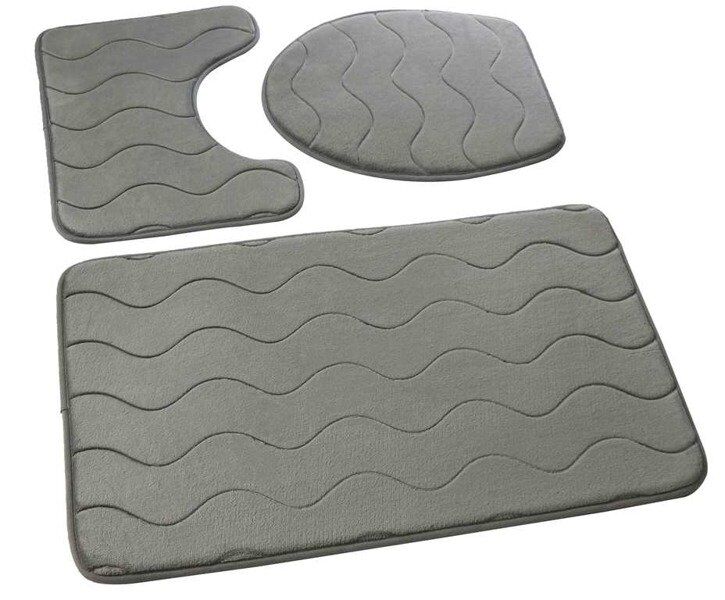 Dywanik łazienkowy SUMBA kpl 3 szt. szary 45x75+45x35+35x44 Euromat