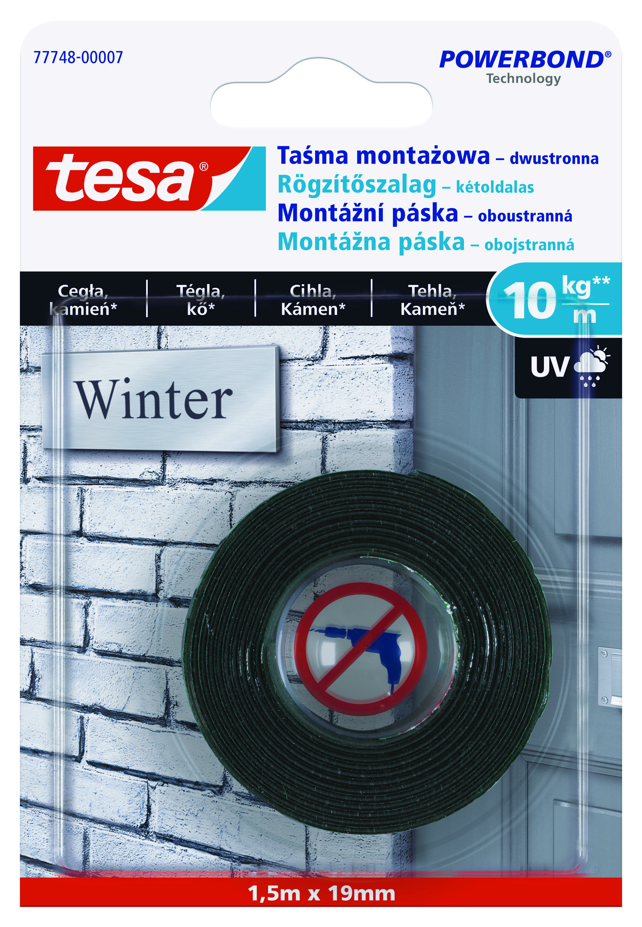 Taśma montażowa na zewnątrz 19 mm x 1,5 m Tesa