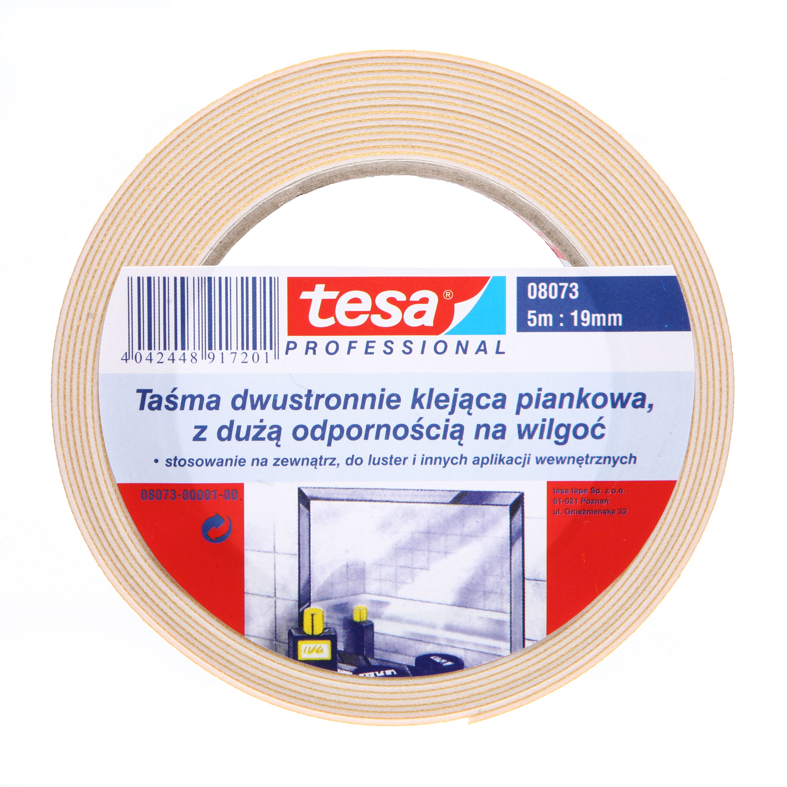 Taśma montażowa odporna na wilgoć 5 m x 19 mm tesa