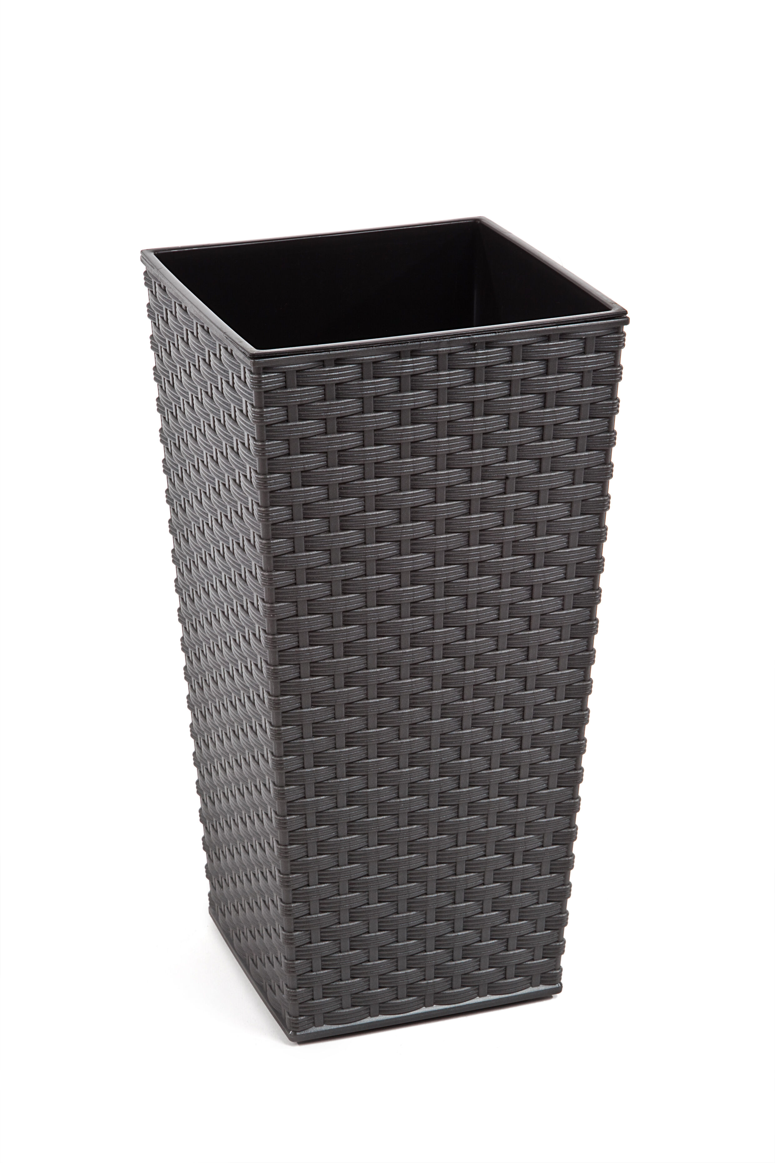 Doniczka FINEZJA 35 x 35 rattan grafit metalik Lamela