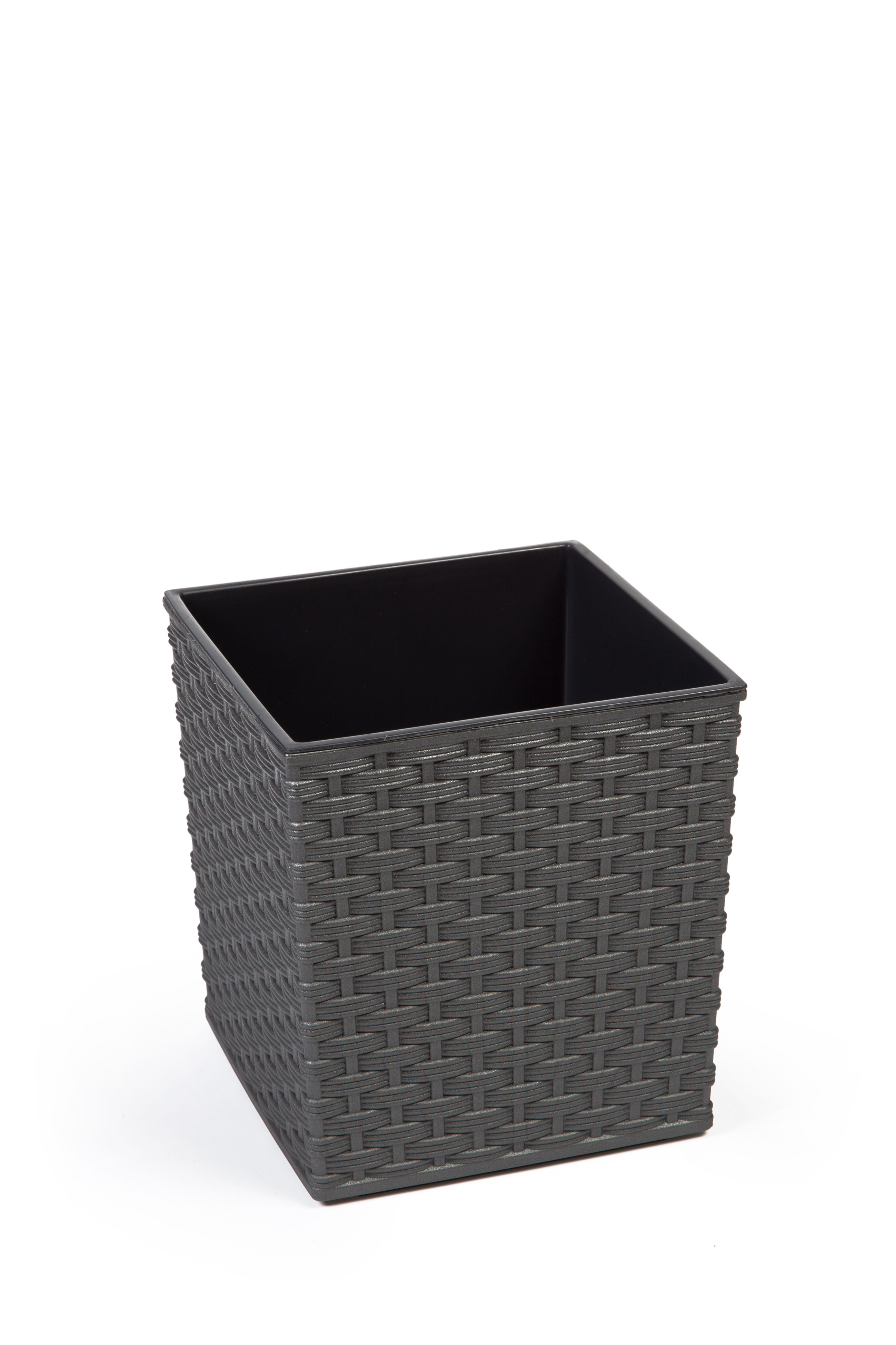 Doniczka JUKA 19 x 19 rattan grafit metalik Lamela