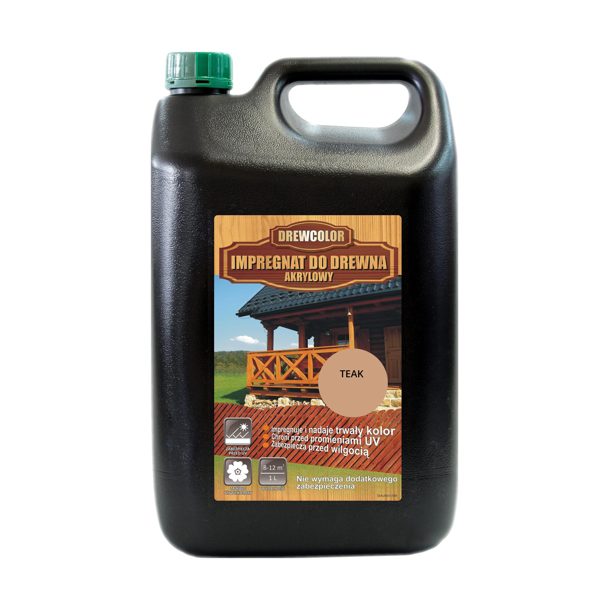 Impregnat akrylowy do drewna 5 l teak Drew Color