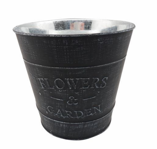 Osłonka flower garden okrągła metalowa 16,5 x 16 x 16 cm