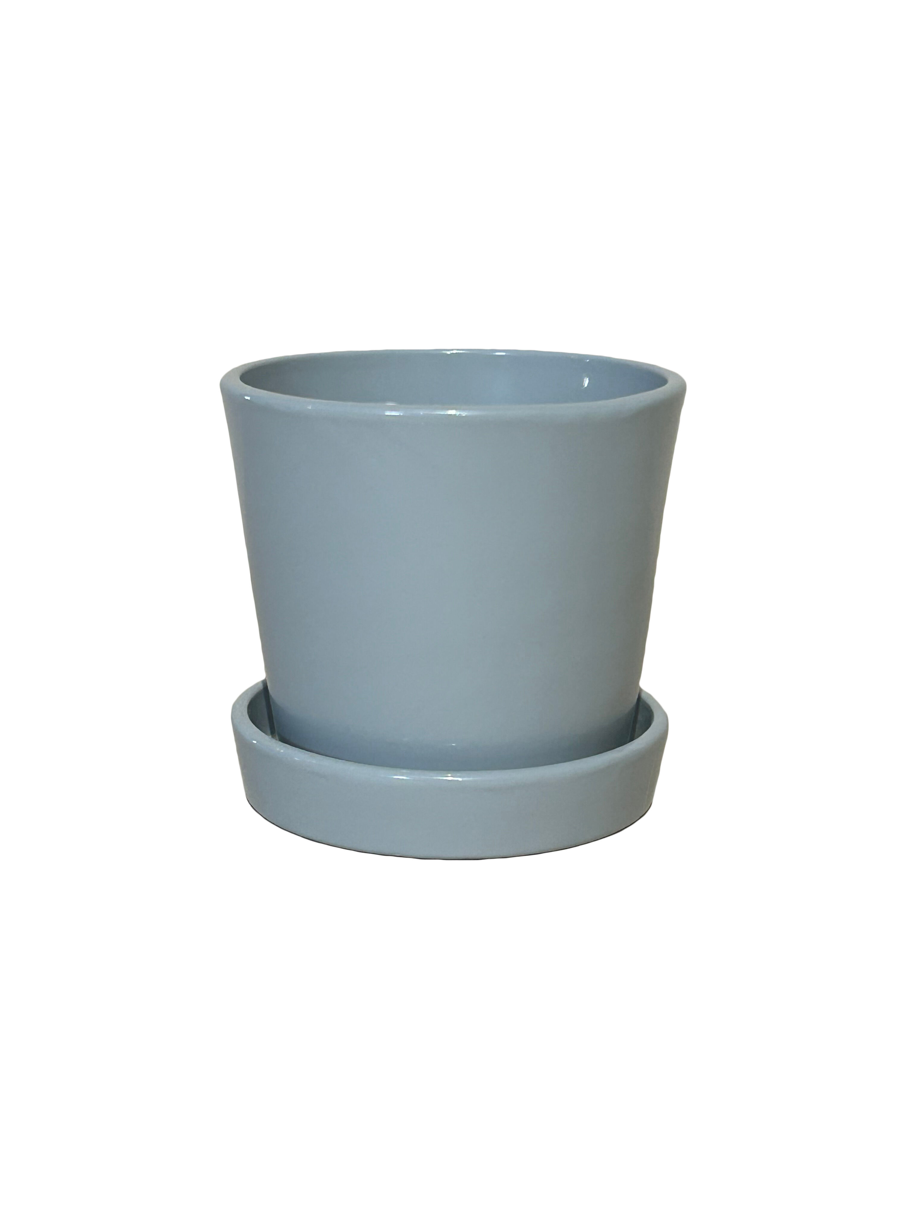 Doniczka Stożek z podstawką 22,5 cm ceramiczna szara