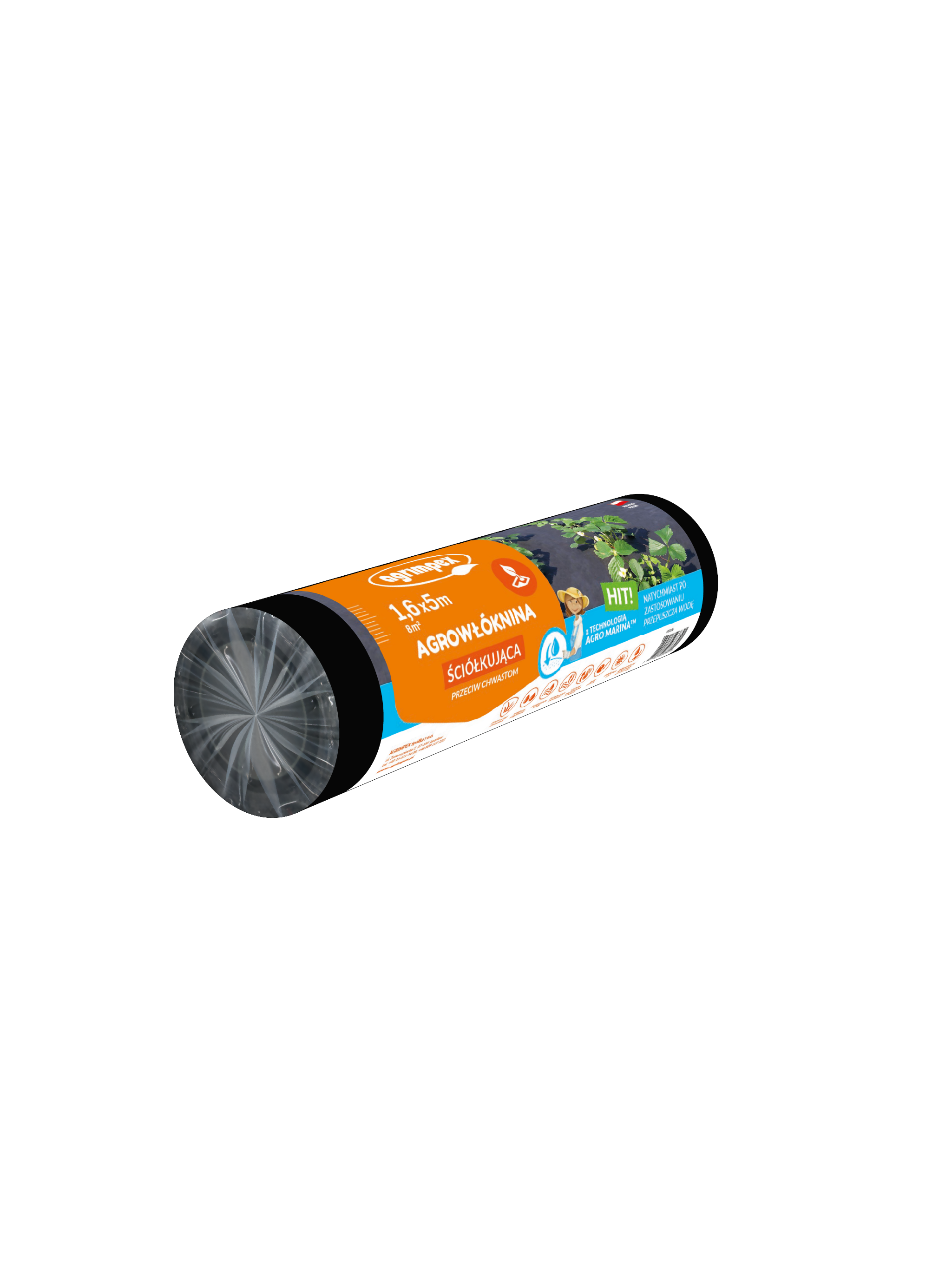 Agrowłóknina hobby ściółkująca z agro-mariną czarna nanorolka 50g 1,6 x 5 m Agrimpex