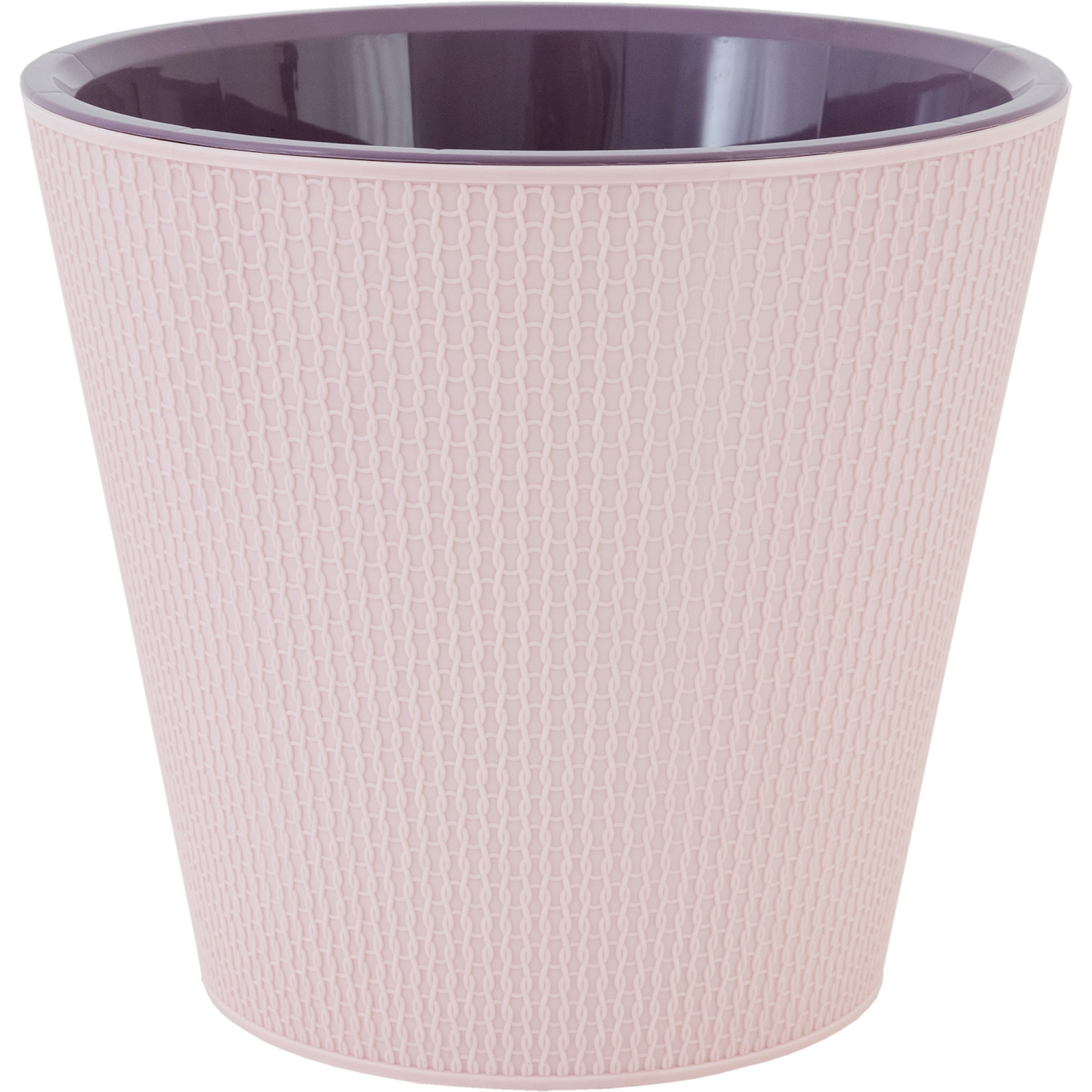 Osłonka plastikowa z doniczką wewnętrzną Ajur D 330 mm /16 l na kółkach angielska róża