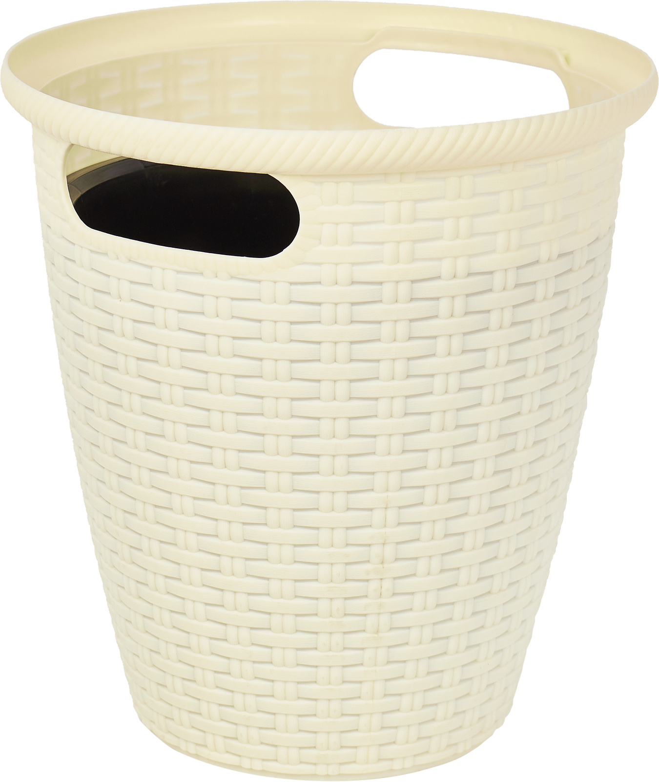 Donica rattanowa D 470 mm / 50 l z doniczką wewnętrzną 27 l kremowy