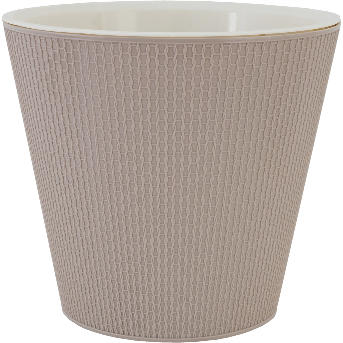 Osłonka plastikowa z doniczką wewnętrzną Ajur D 330 mm /16 l na kółkach mleczna czekolada