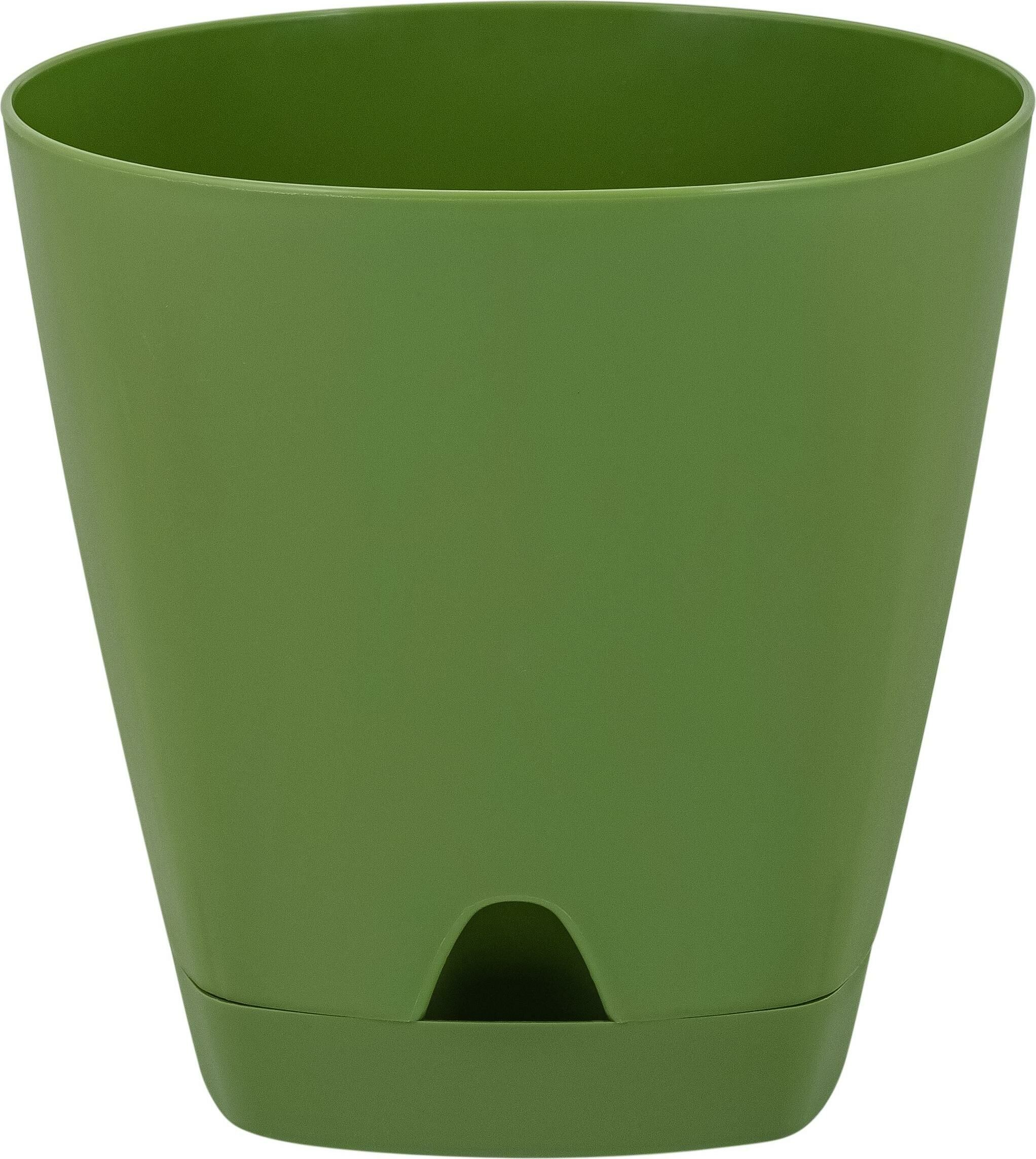 Doniczka plastikowa z podstawką Amsterdam 110 mm/0,65 l oliwkowy